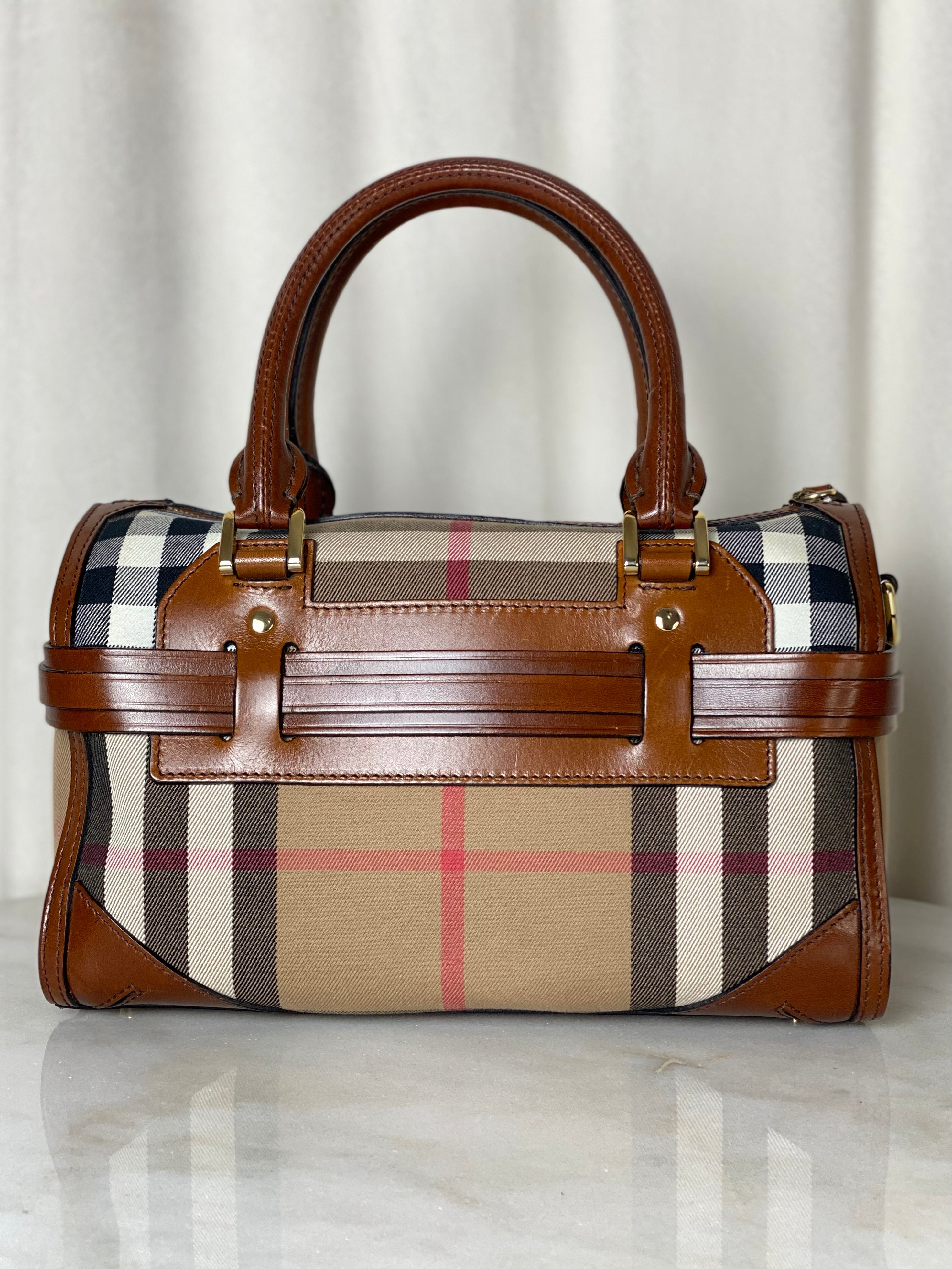 Burberry Brown Bridle House Check Bowling Tote Bag-handbag-Burberry-The Closet Egypt