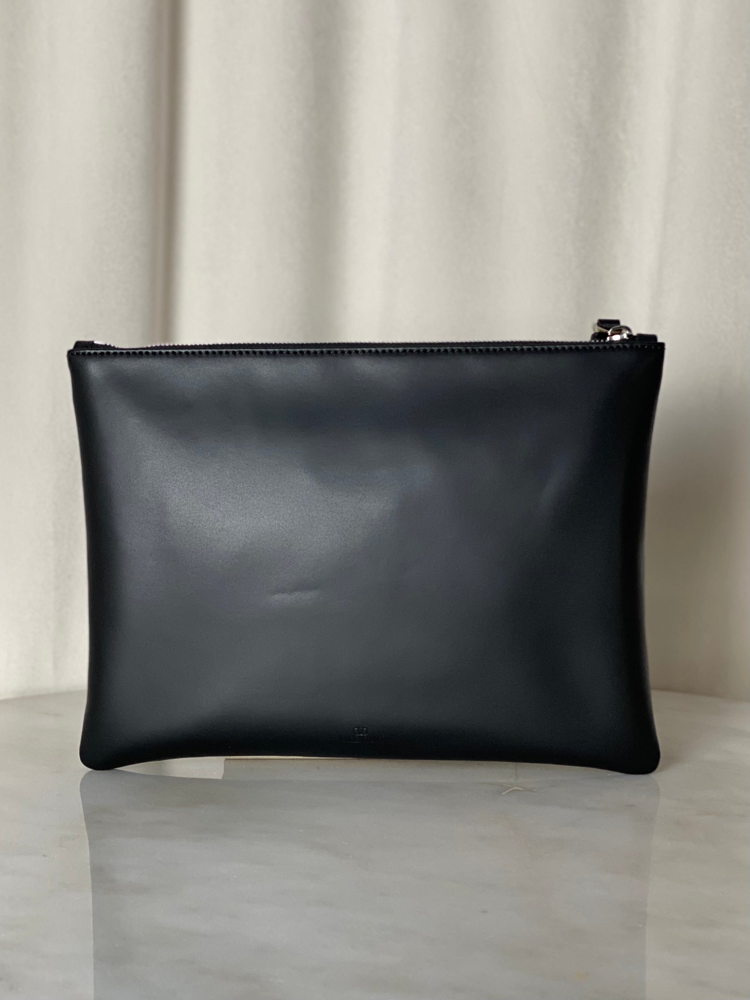 Valentino Black VLTN Logo Clutch