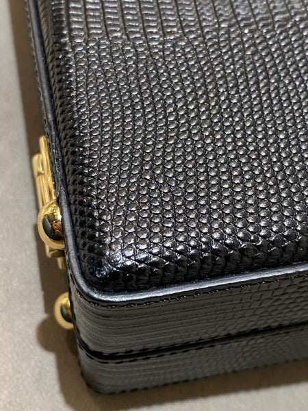 Dolce & Gabbana Black Iguana Print Box Bag-handbag-Dolce & Gabbana-The Closet Egypt