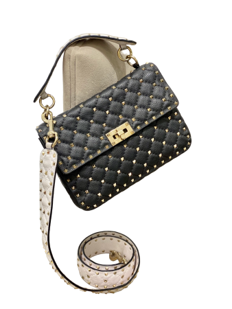 Valentino Black Spike Rockstud Tote Bag-handbag-Valentino-The Closet Egypt