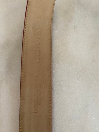 Dolce & Gabbana Red Euro D&G Crystal Belt 32-Belt-Dolce & Gabbana-The Closet Egypt