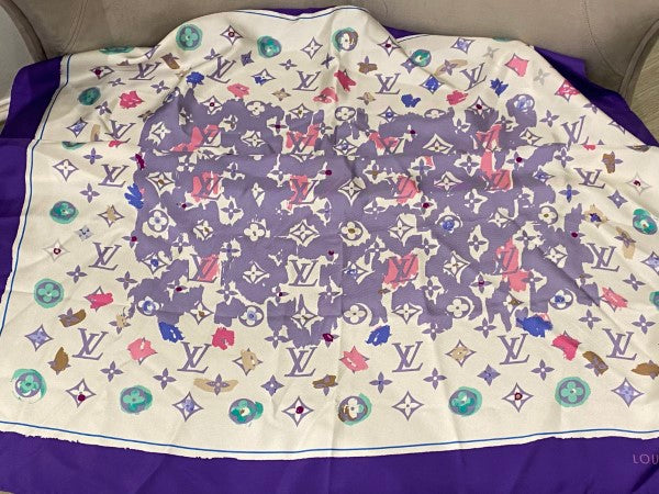 Louis Vuitton Bicolor Monogram Square Scarf-Scarf-Louis Vuitton-The Closet Egypt