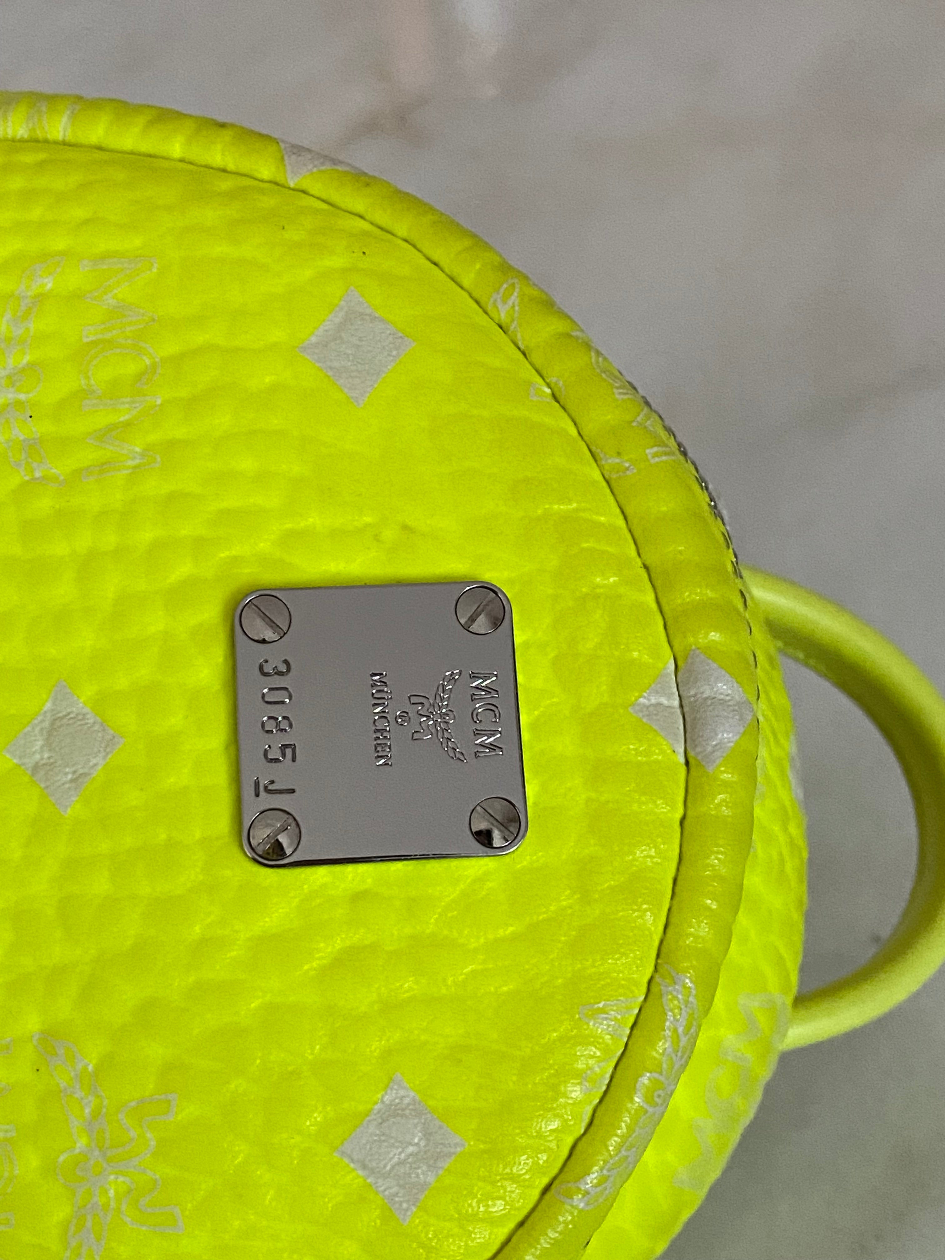 MCM Green Lemon Backpack and Crossbody Bag-Backpack-MCM-The Closet Egypt