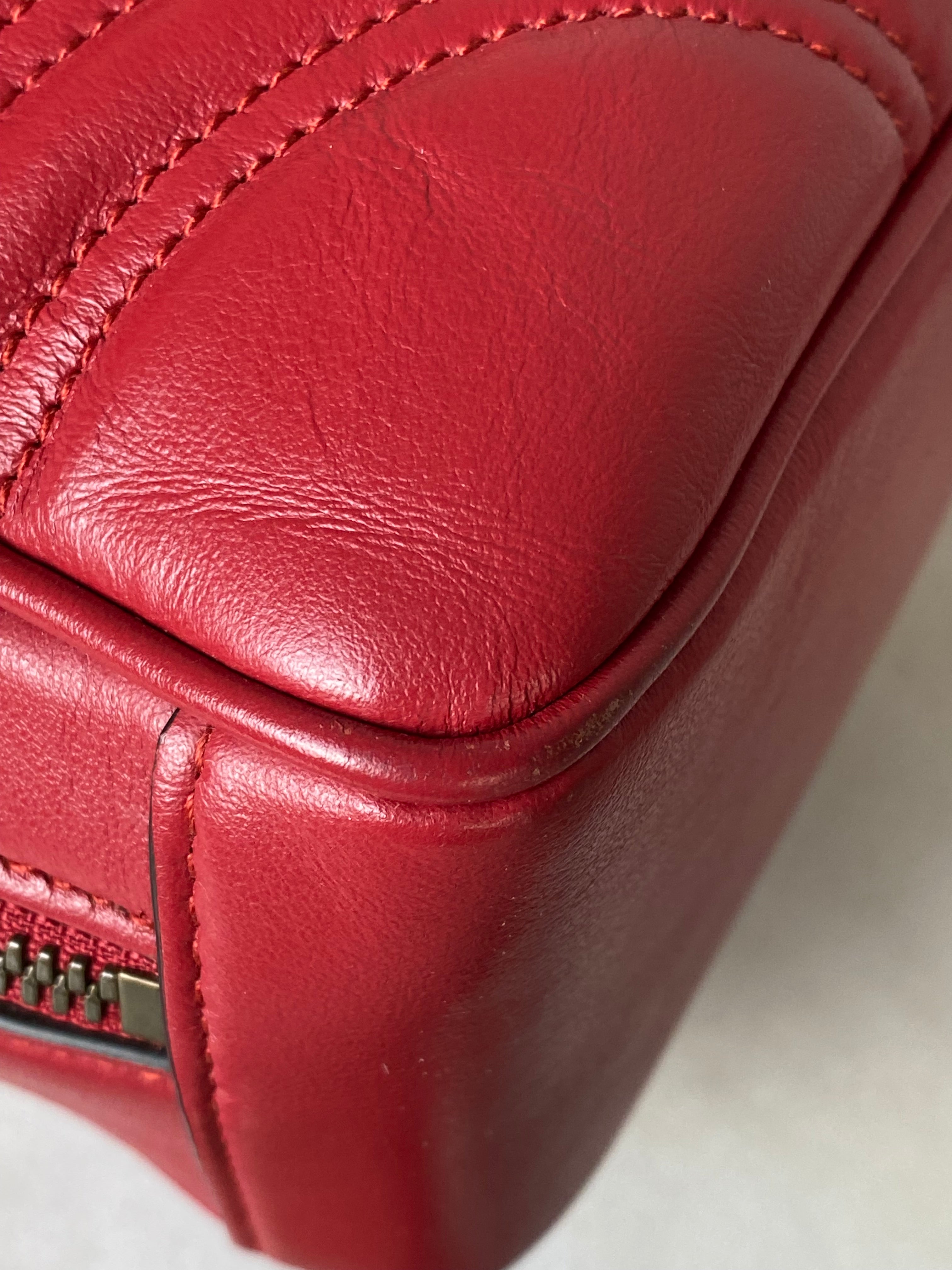 Gucci Red Marmont Top Handle Bag