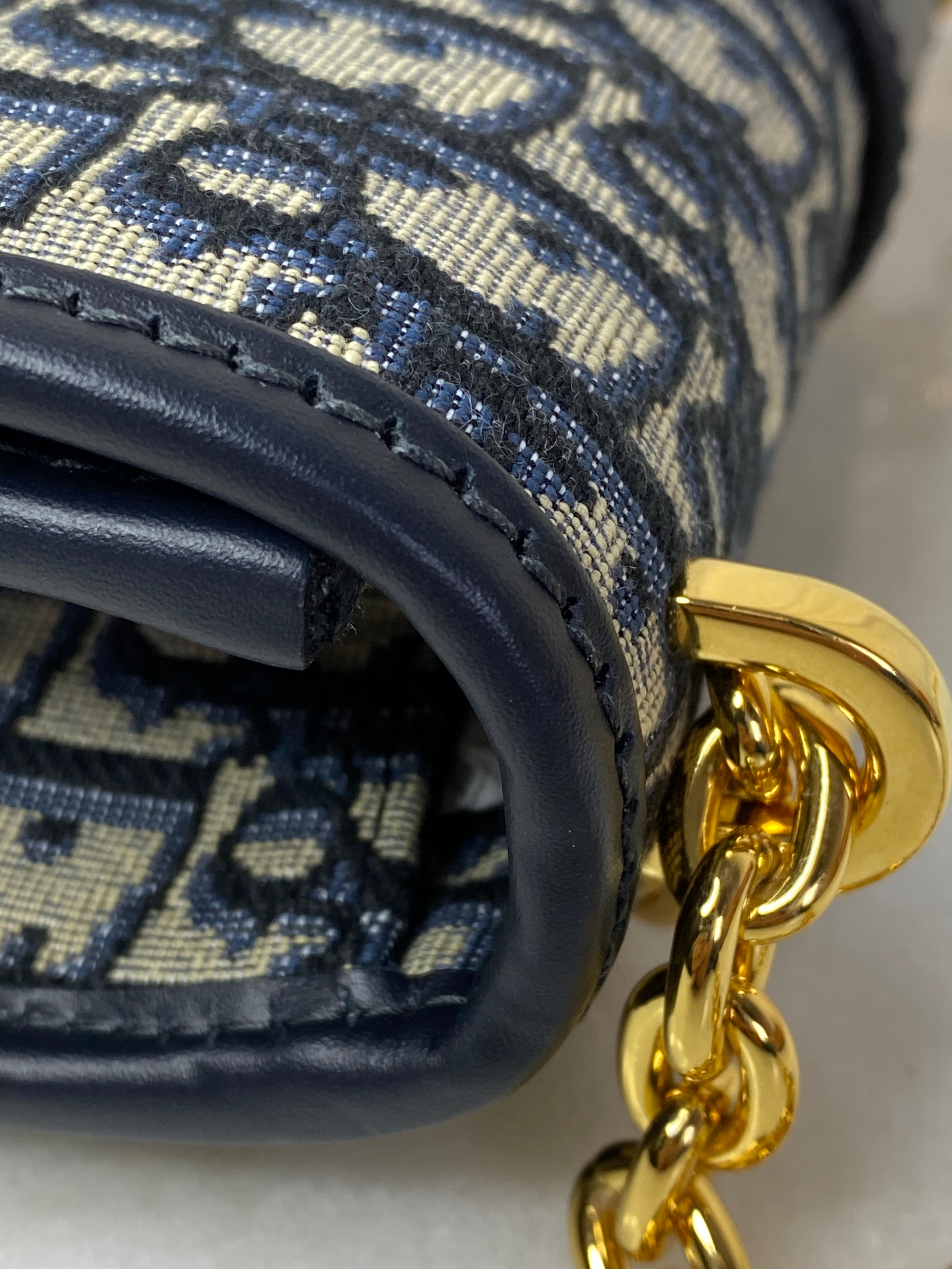 Christian Dior Blue Oblique 30 Montaigne Shoulder Bag