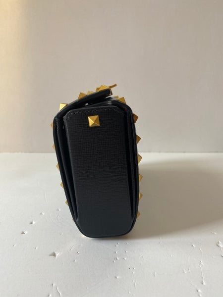Valentino Black Rockstud Alcove Box Bag-handbag-Valentino-The Closet Egypt