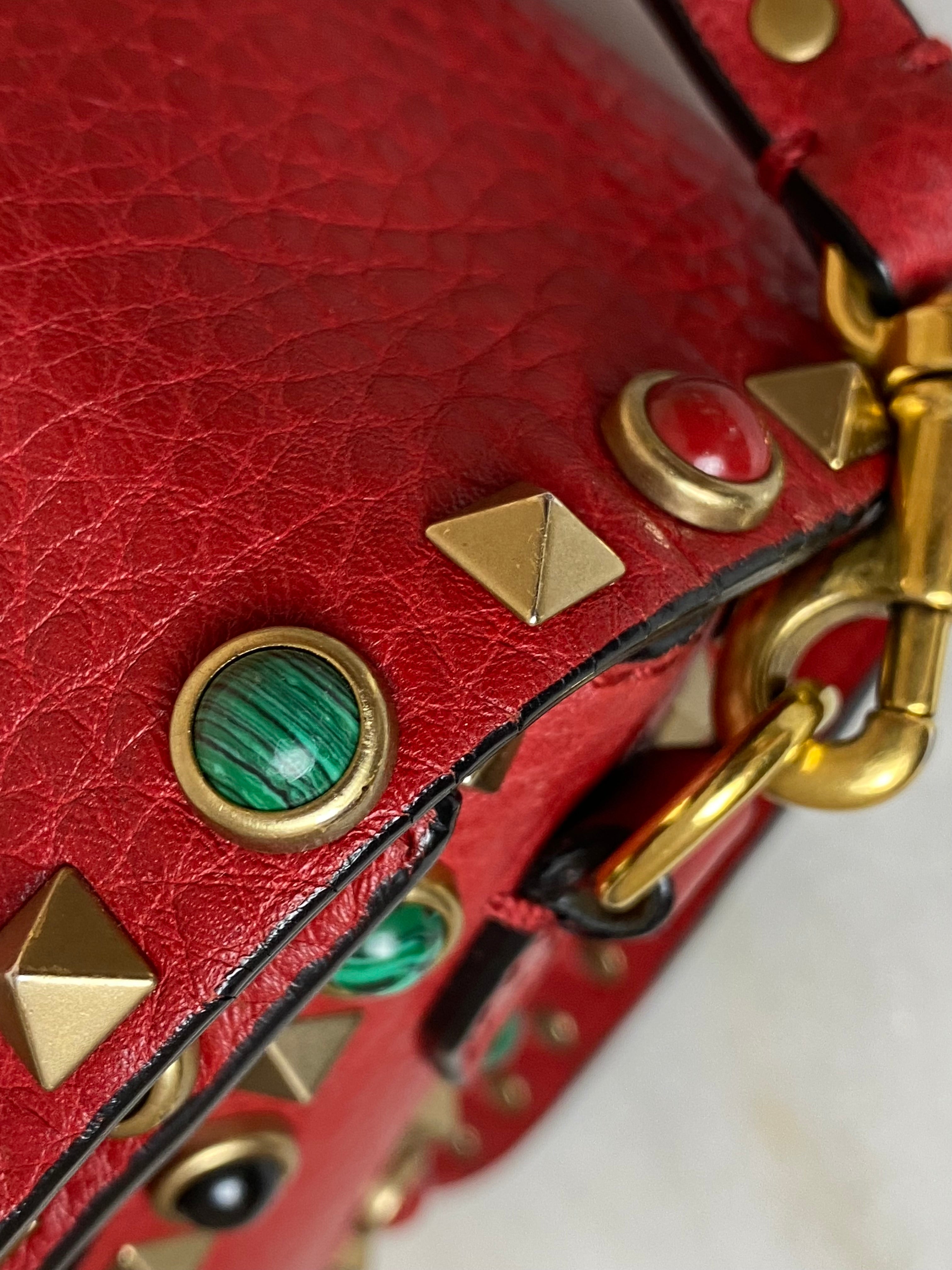 Valentino Red Rolling Rockstud Crossbody Bag-handbag-Valentino-The Closet Egypt