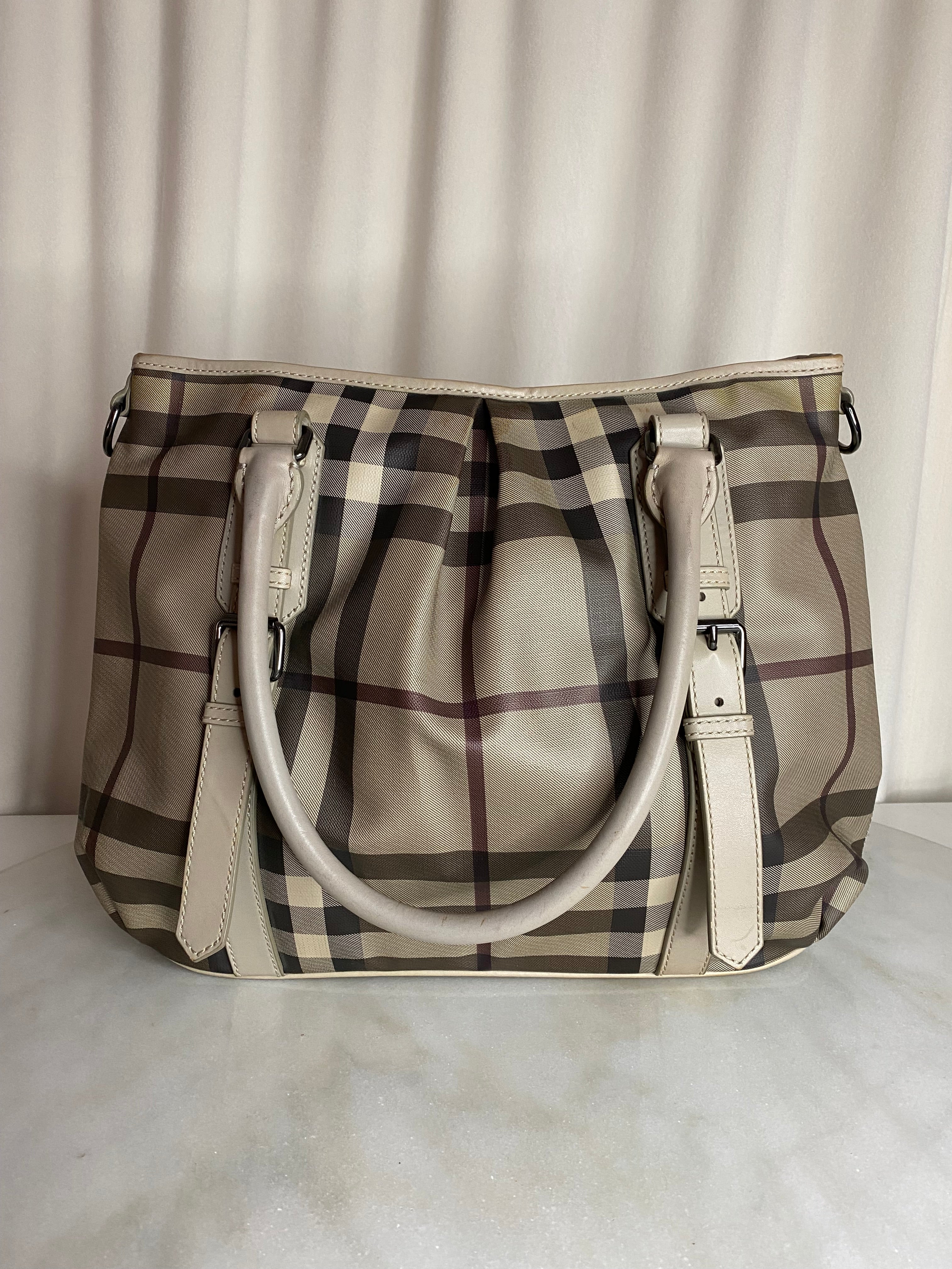 Burberry Smoked Beige Check Shoulder Bag-handbag-Burberry-The Closet Egypt