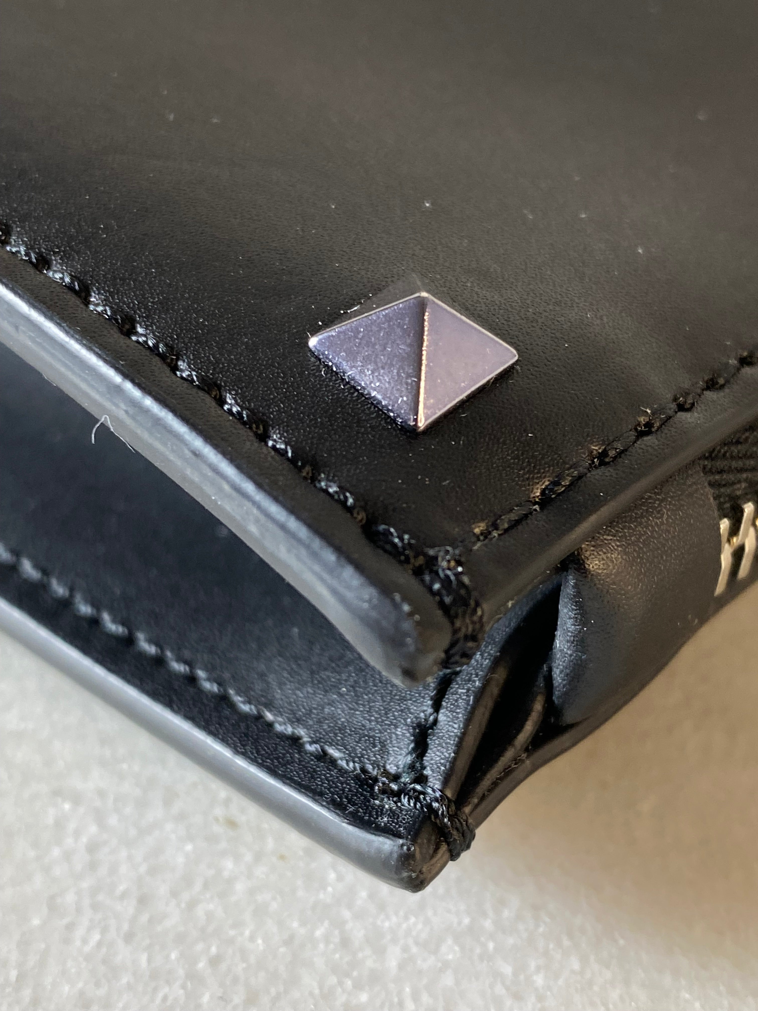 Valentino Black VLTN Studded Zip Pouch