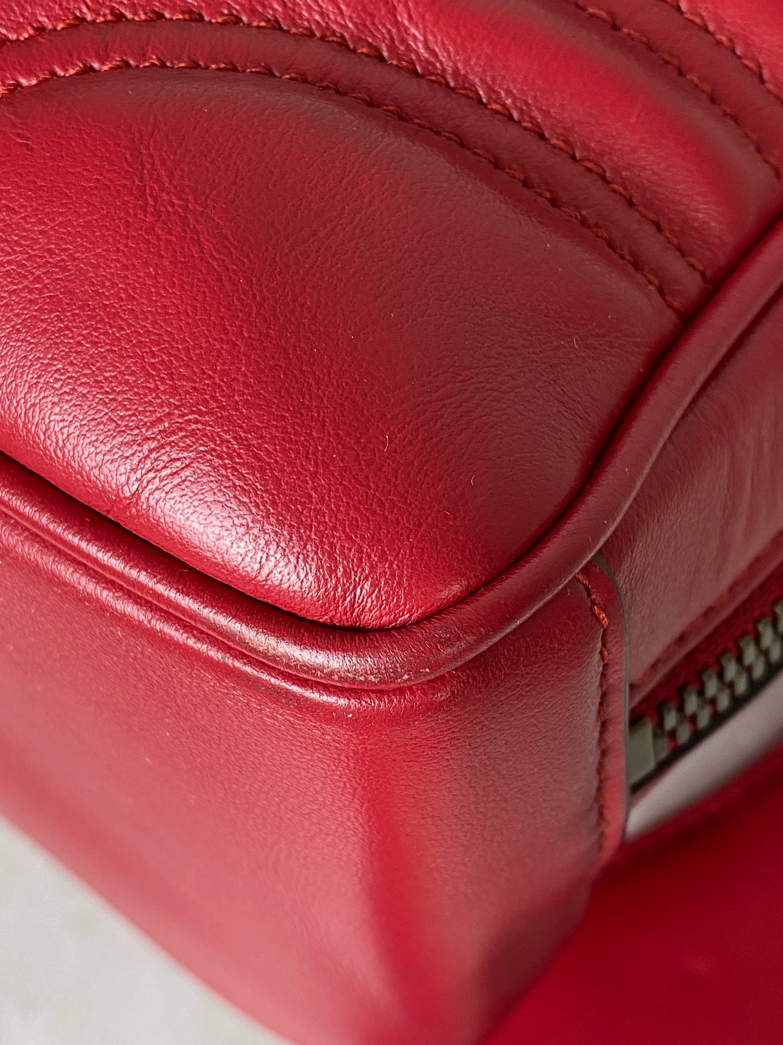 Gucci Red Marmont Top Handle Bag
