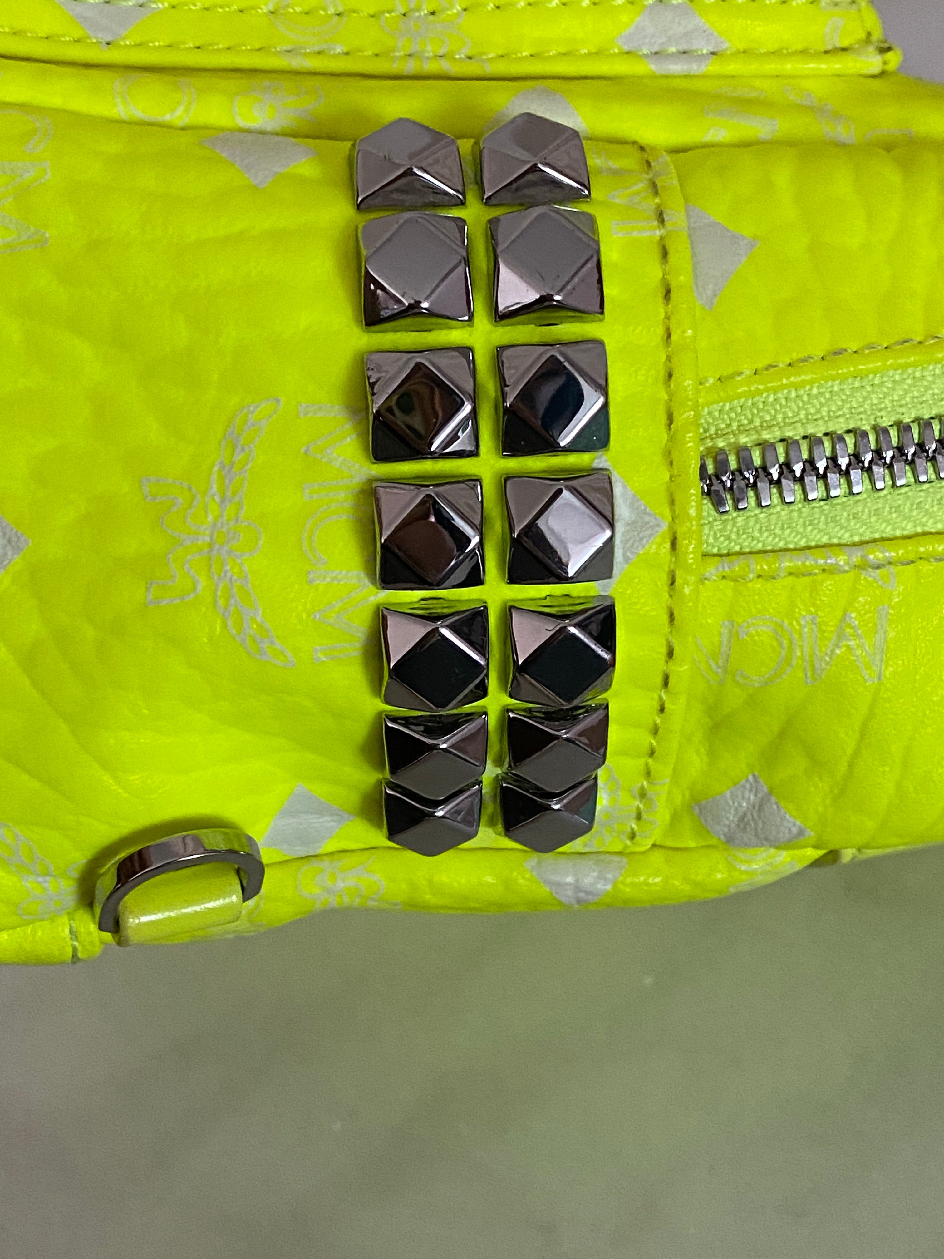 MCM Green Lemon Backpack and Crossbody Bag-Backpack-MCM-The Closet Egypt