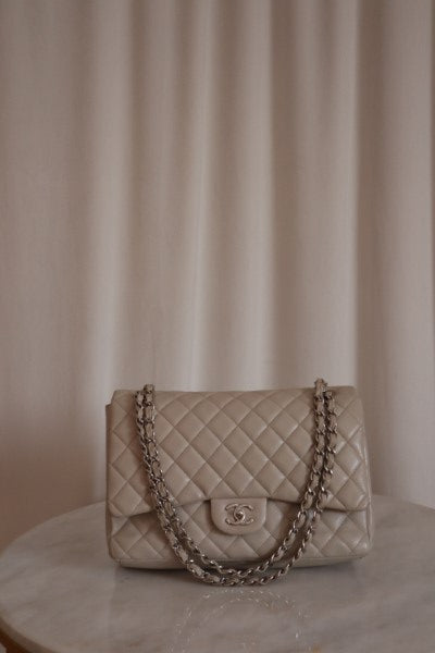 Chanel Beige Classic Jumbo Single Flap Bag-handbag-Chanel-The Closet Egypt