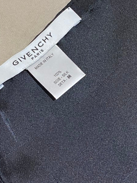 Givenchy Black Logo Print Silk Scarf-Scarf-Givenchy-The Closet Egypt