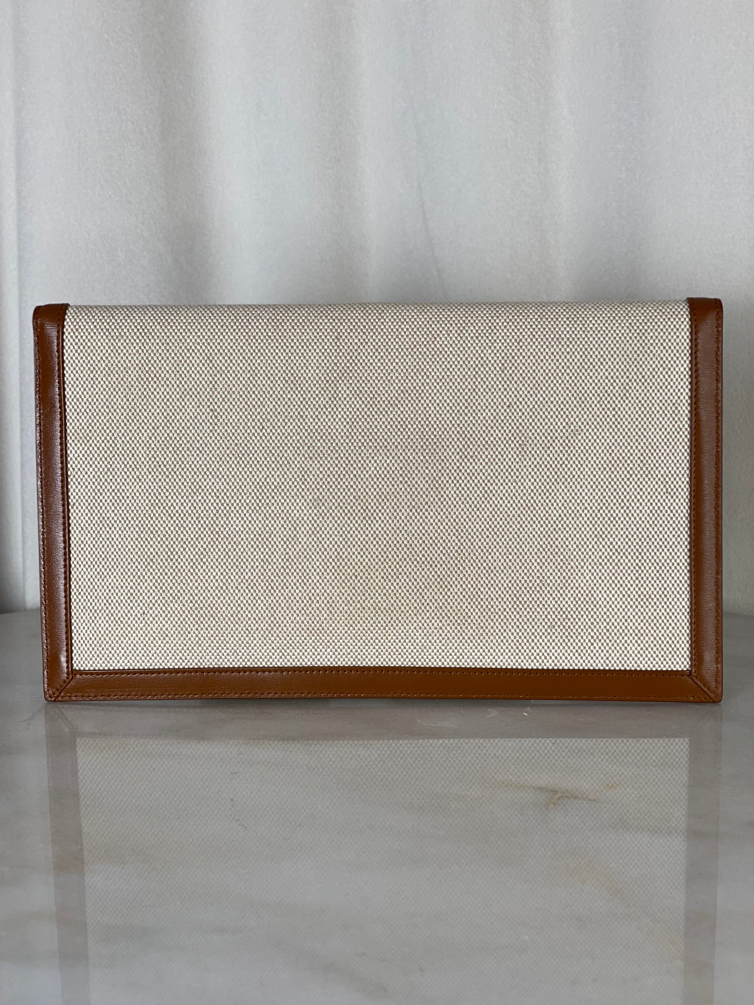 YSL Bicolor Uptown Flap Pouch-Pouch-YSL-The Closet Egypt