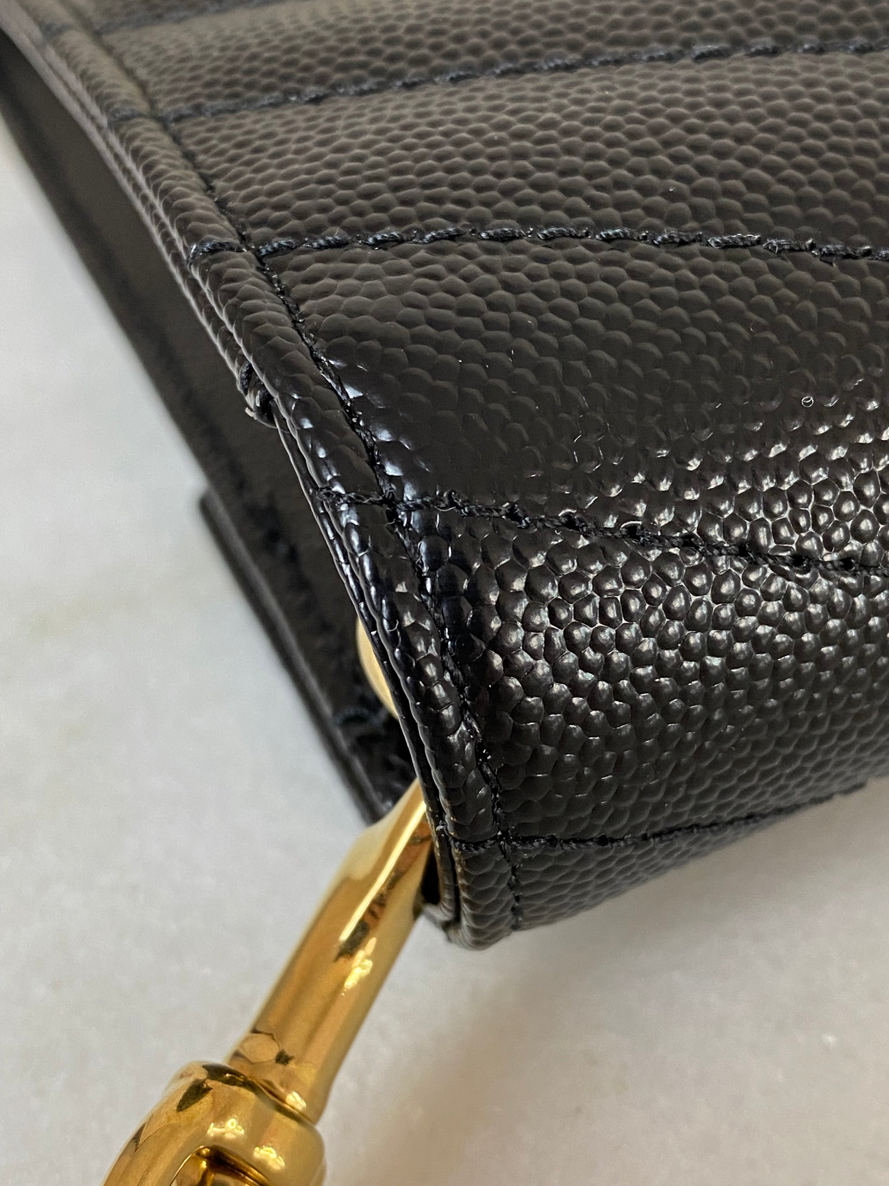 YSL Black Cassandre Small Flap Pouch W/ Holder-Pouch-YSL-The Closet Egypt