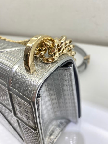 Christian Dior Metallic Silver Diorama Small Bag