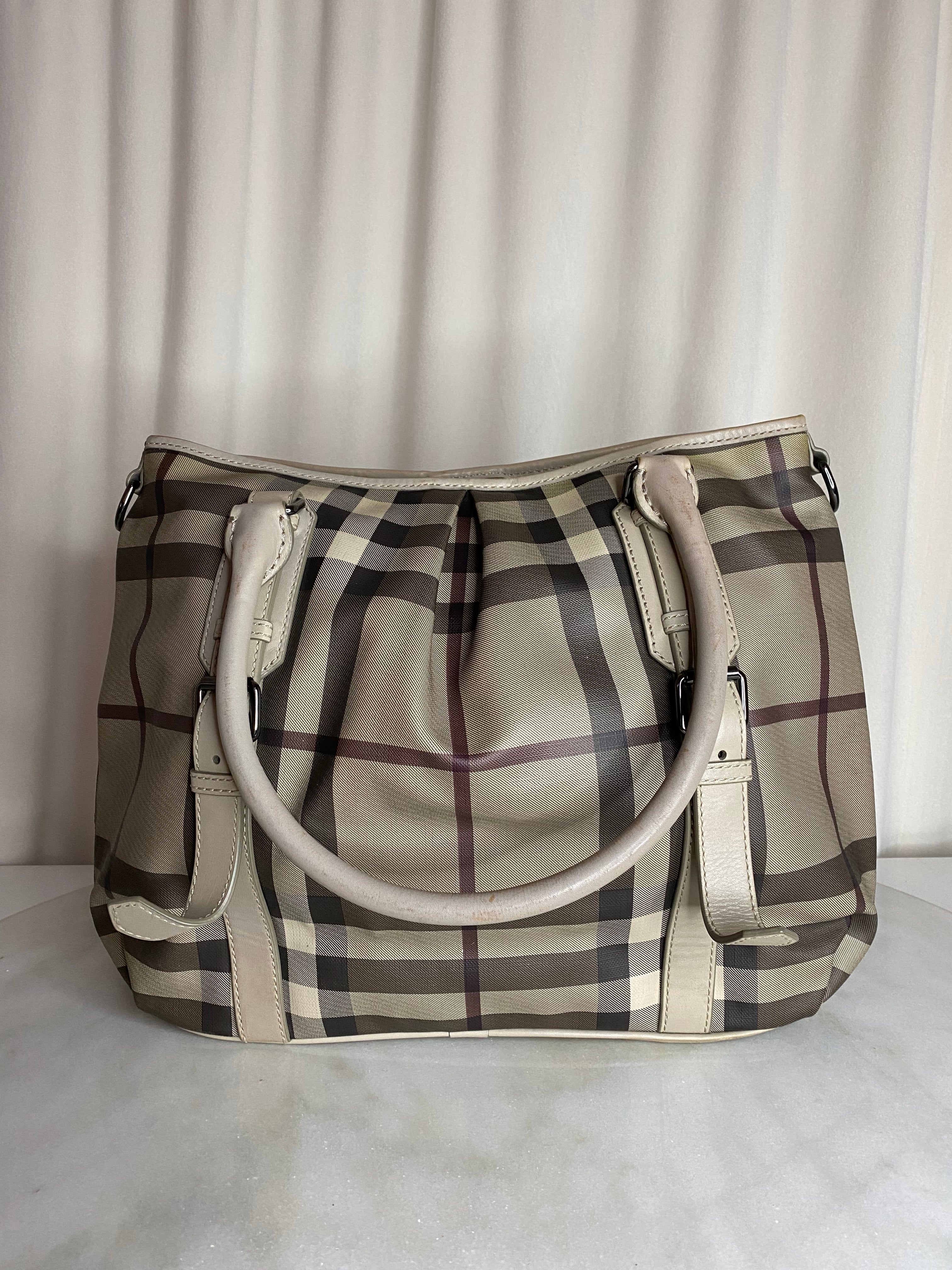 Burberry Smoked Beige Check Shoulder Bag-handbag-Burberry-The Closet Egypt