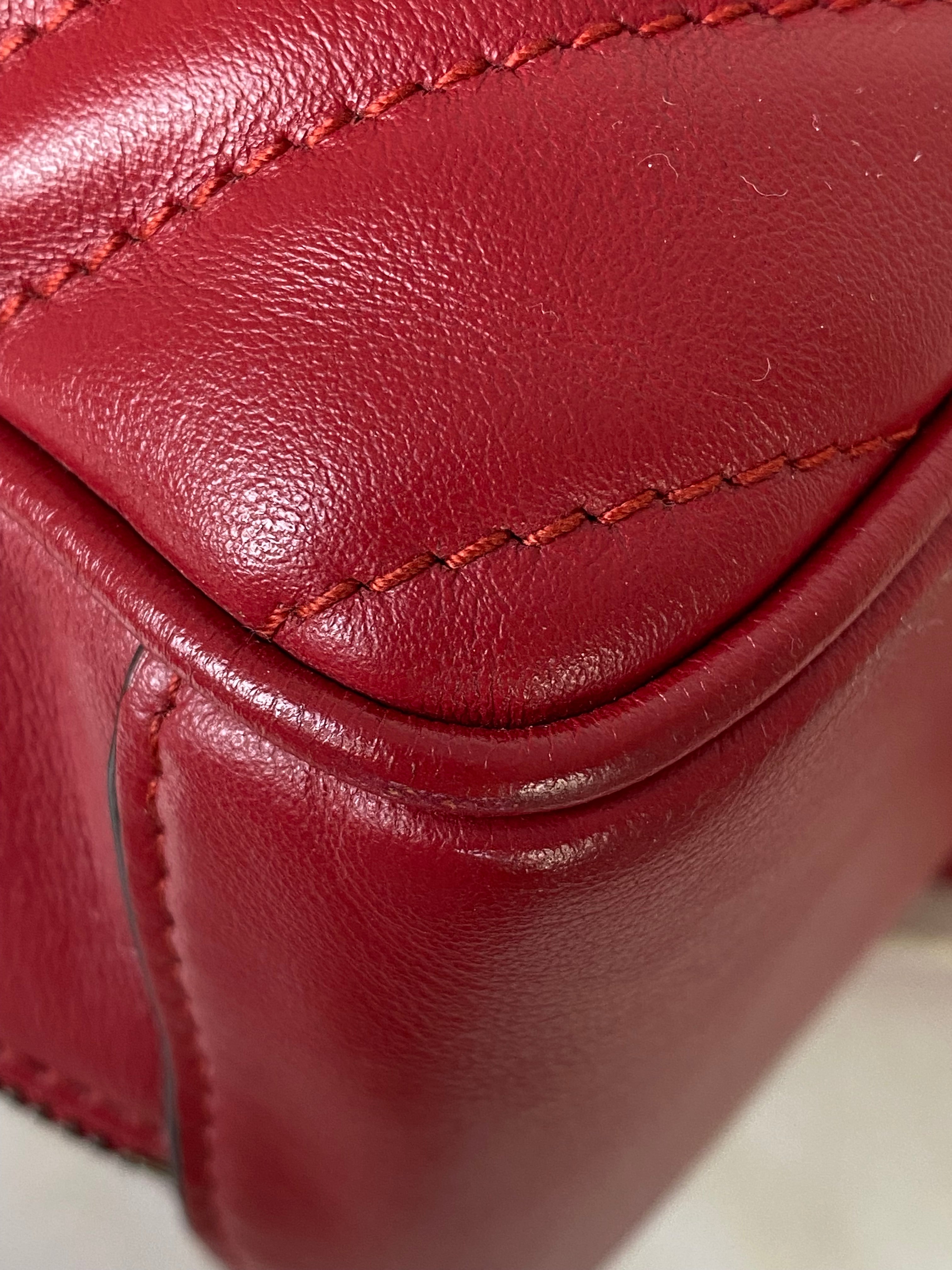 Gucci Red Marmont Top Handle Bag