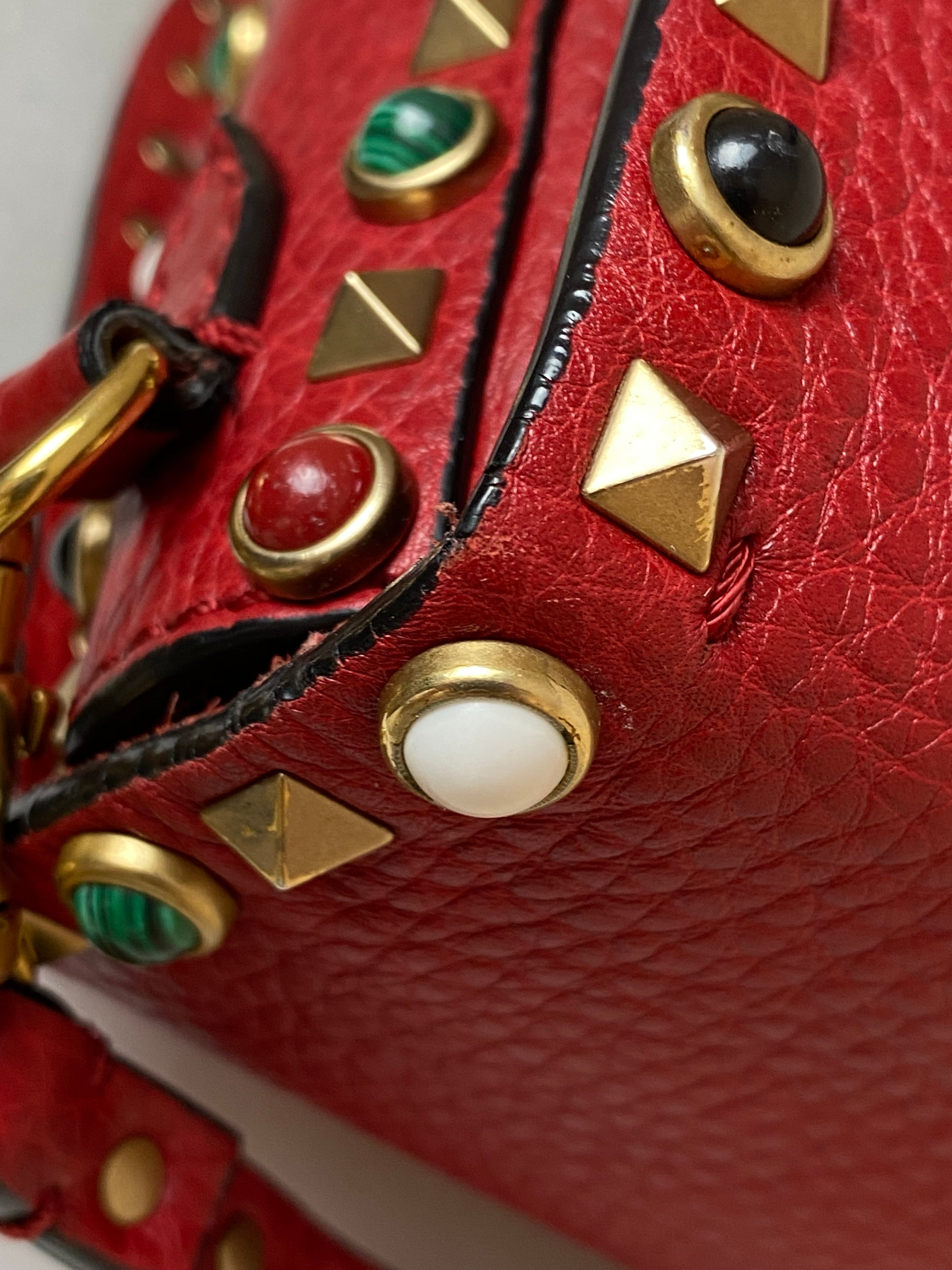 Valentino Red Rolling Rockstud Crossbody Bag-handbag-Valentino-The Closet Egypt