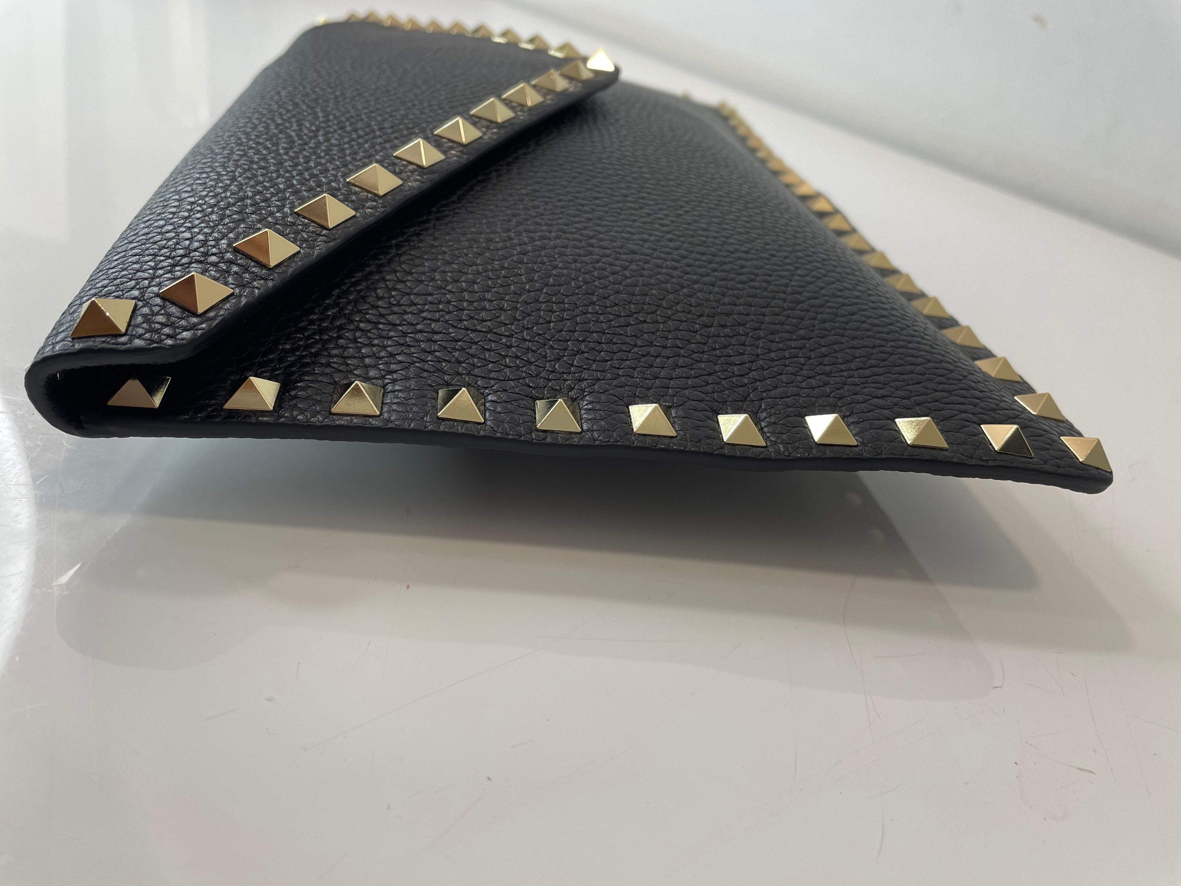 Valentino Black Rockstuds Clutch-Clutch-Valentino-The Closet Egypt