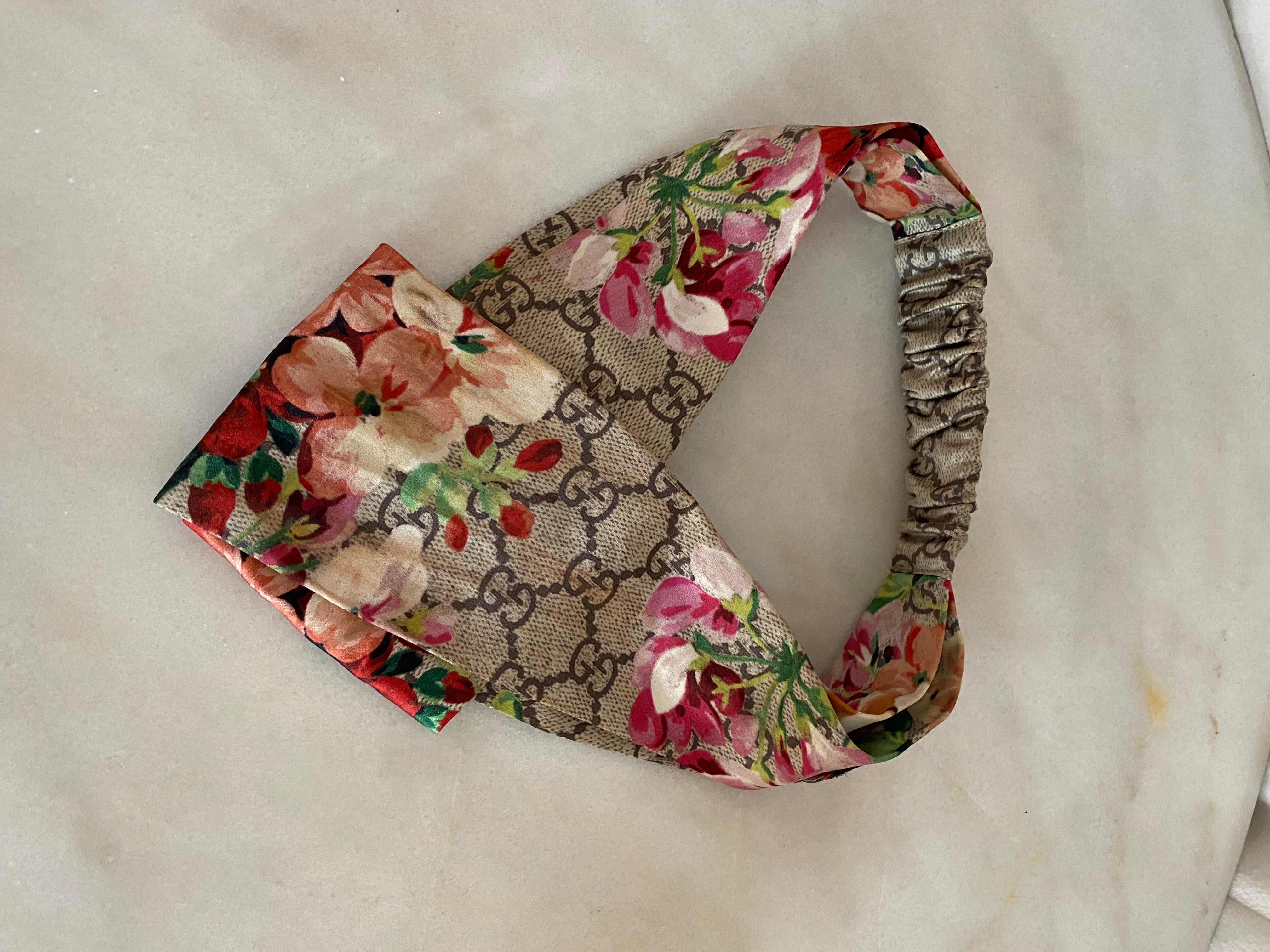 Gucci Ebony Multicolor GG Satin Supreme Bloom Headband-Headband-Gucci-The Closet Egypt