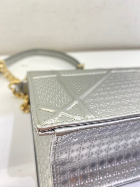 Christian Dior Metallic Silver Diorama Small Bag