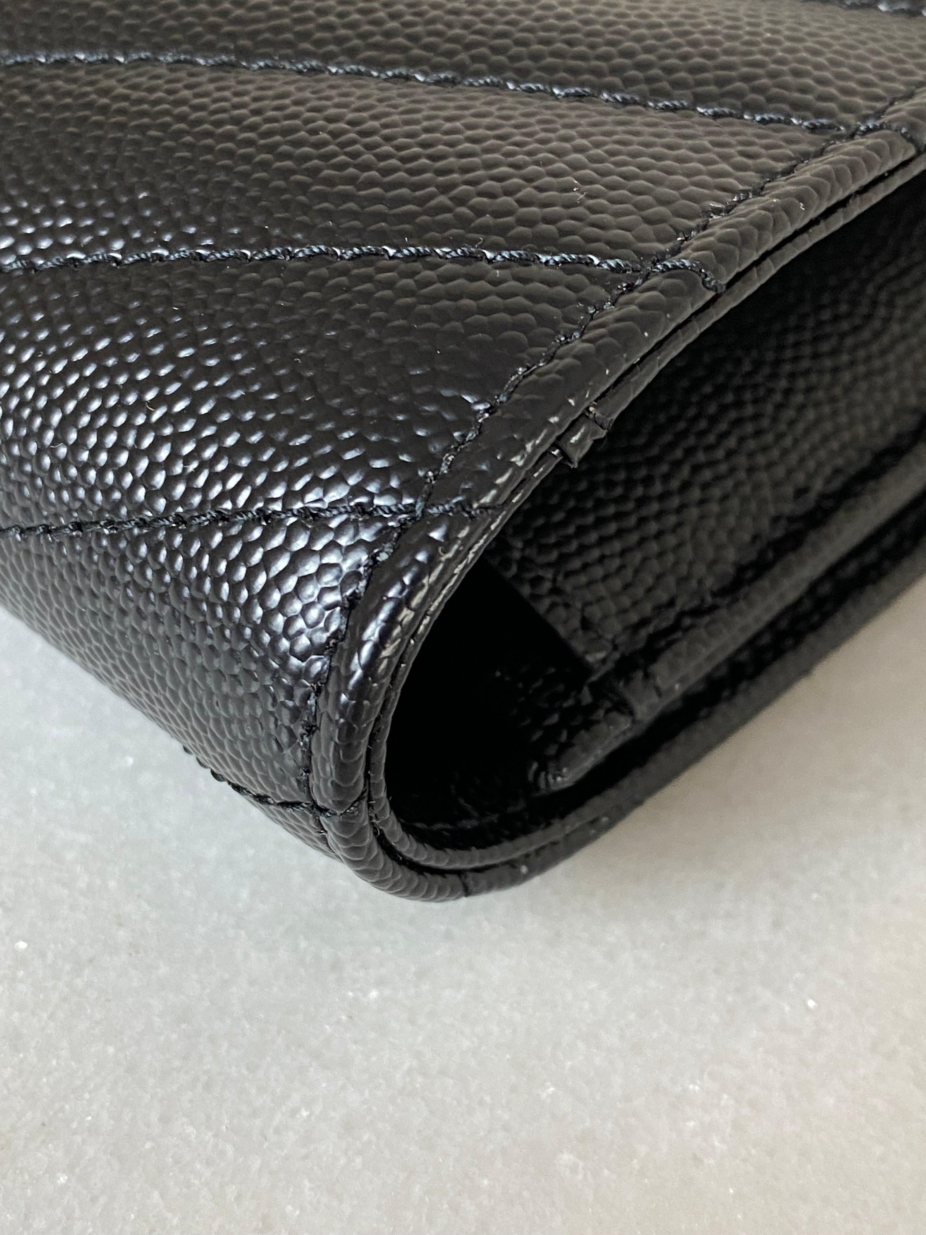 YSL Black Cassandre Small Flap Pouch W/ Holder-Pouch-YSL-The Closet Egypt