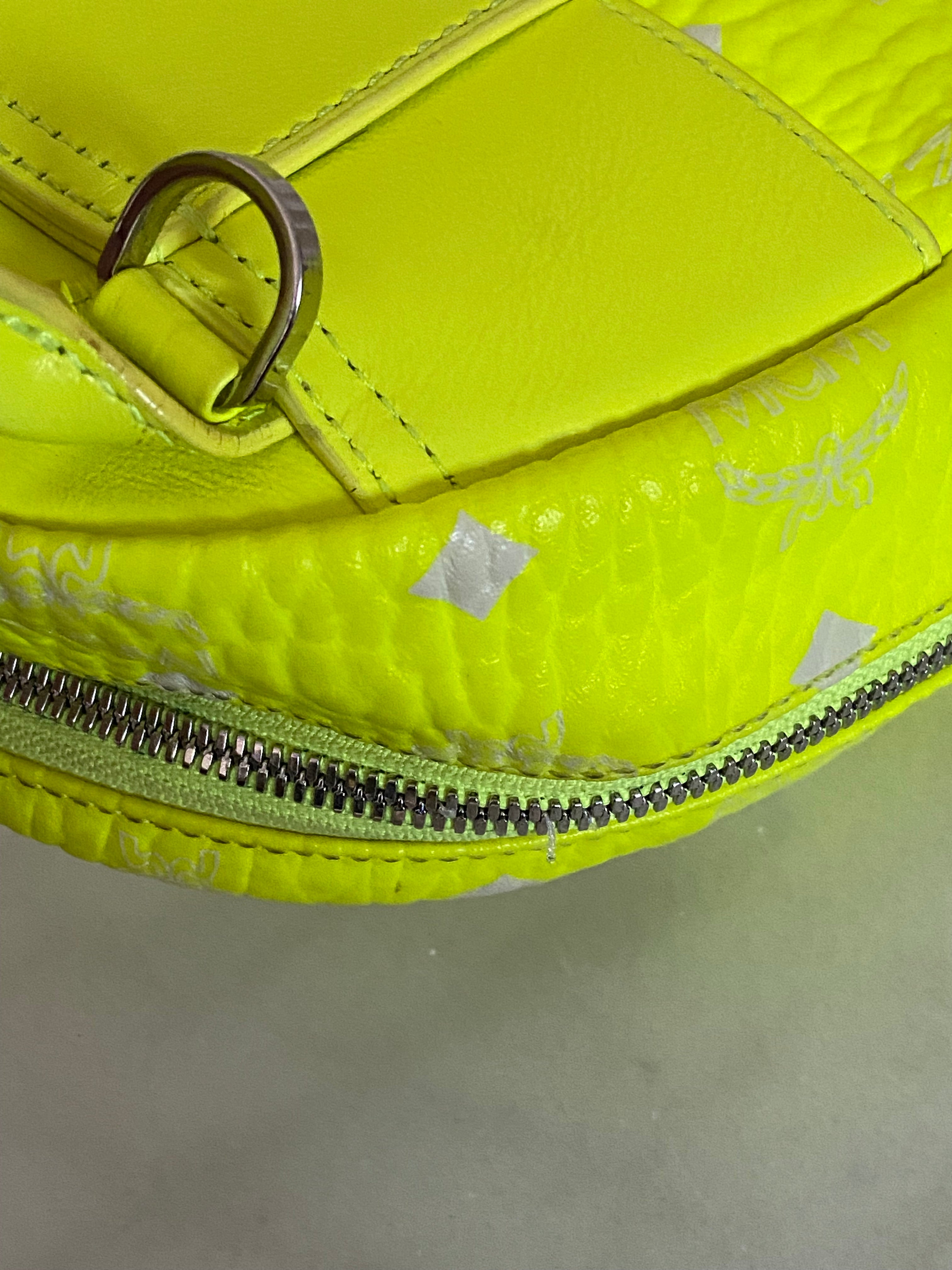 MCM Green Lemon Backpack and Crossbody Bag-Backpack-MCM-The Closet Egypt