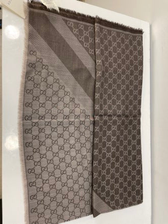 Gucci Brown GG Silk Wool Scarf-Scarf-Gucci-The Closet Egypt