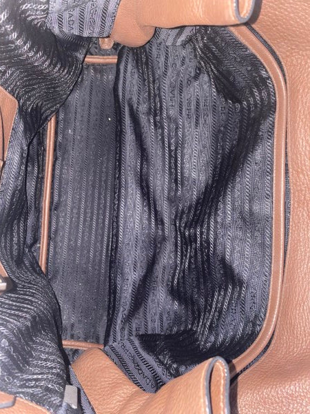 Prada Brown Vitello Daino Shoulder Bag-handbag-Prada-The Closet Egypt