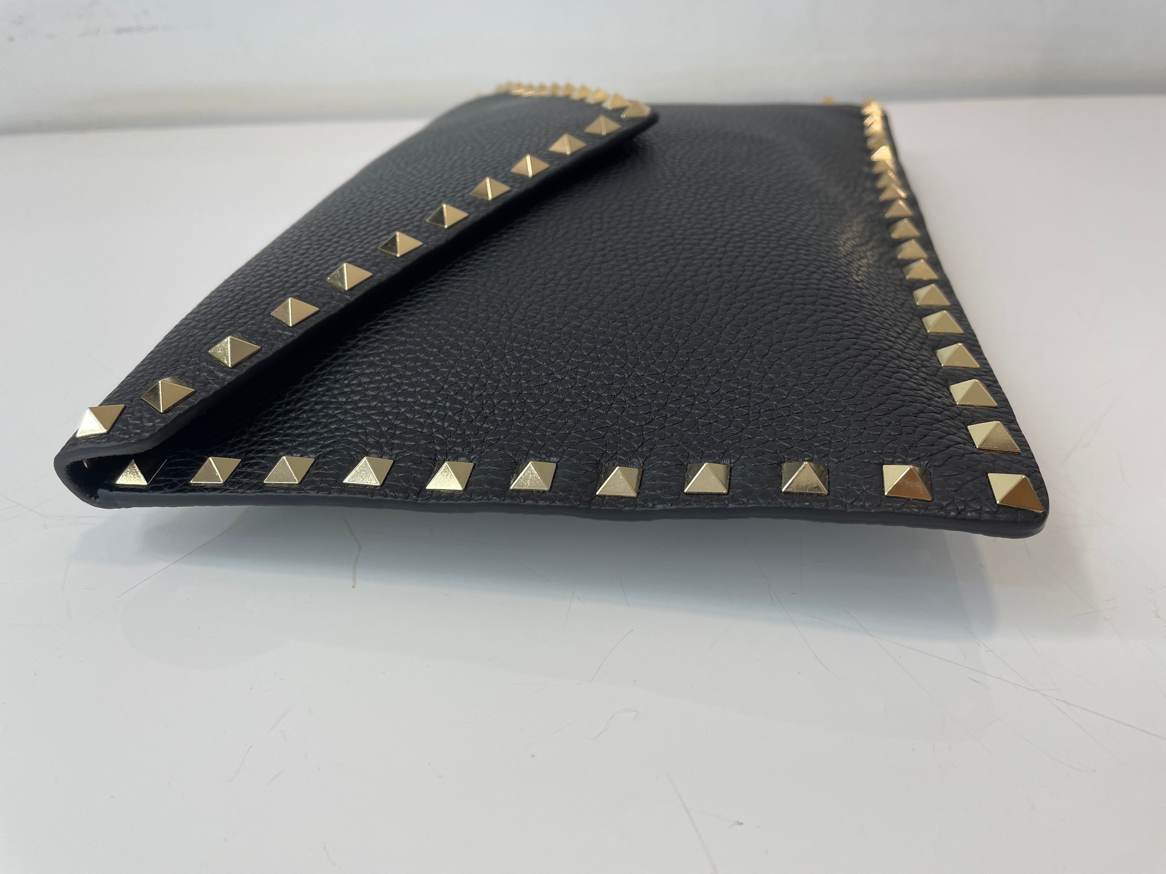 Valentino Black Rockstuds Clutch-Clutch-Valentino-The Closet Egypt
