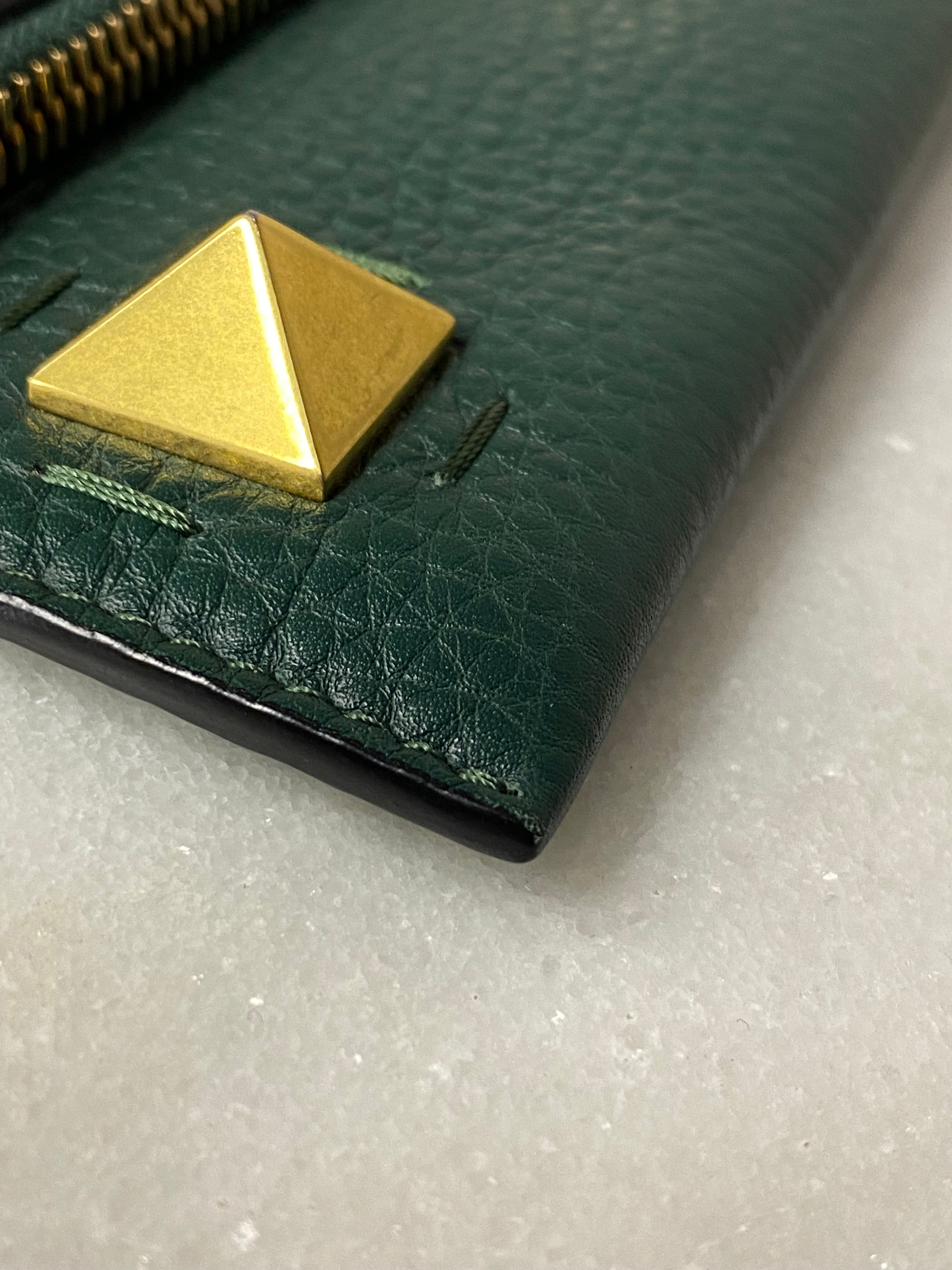 Valentino Dark Green Rock Stud Pouch-Pouch-Valentino-The Closet Egypt