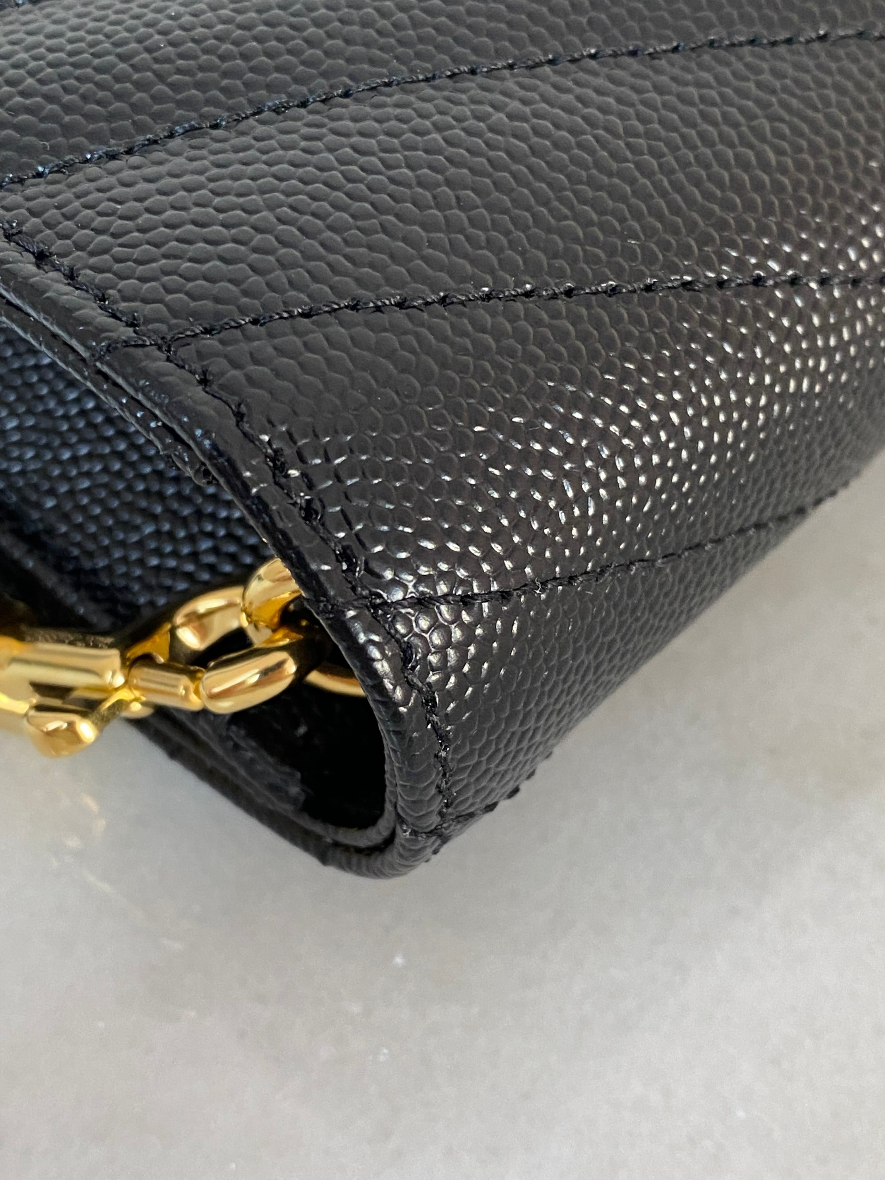 YSL Black Cassandre Flap Clutch-Clutch-YSL-The Closet Egypt