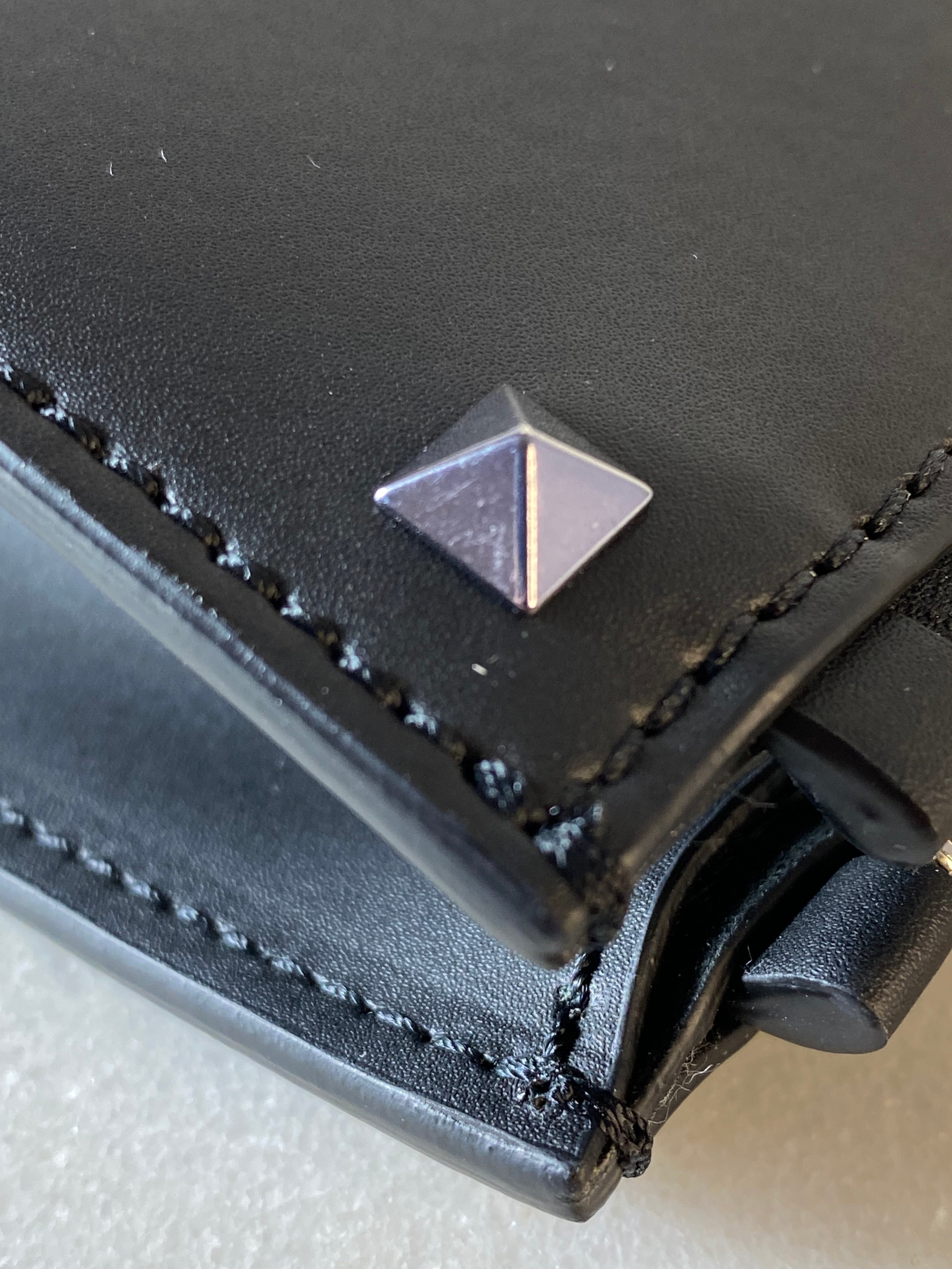 Valentino Black VLTN Studded Zip Pouch