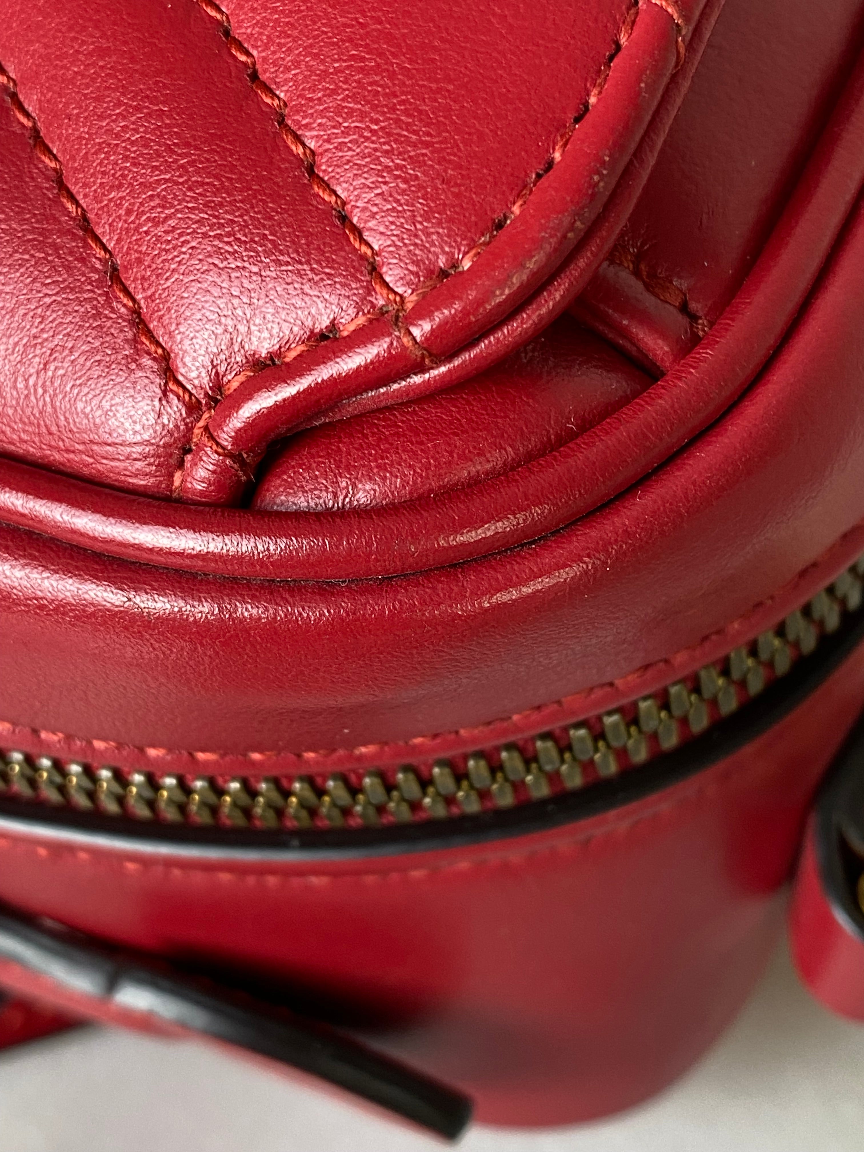 Gucci Red Marmont Top Handle Bag