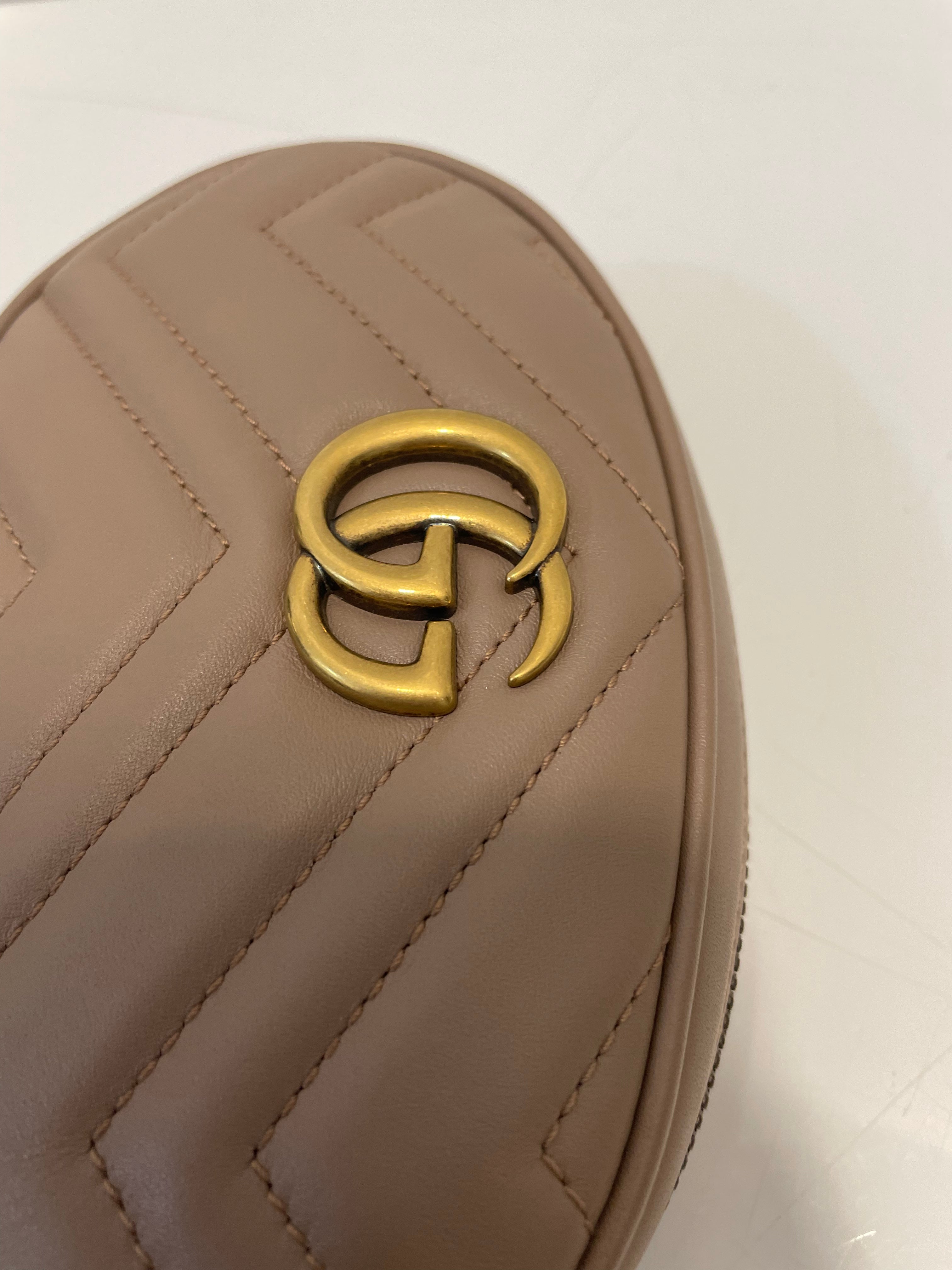 Gucci Beige GG Marmont Quilted Small Belt Bag-Belt Bag-Gucci-The Closet Egypt