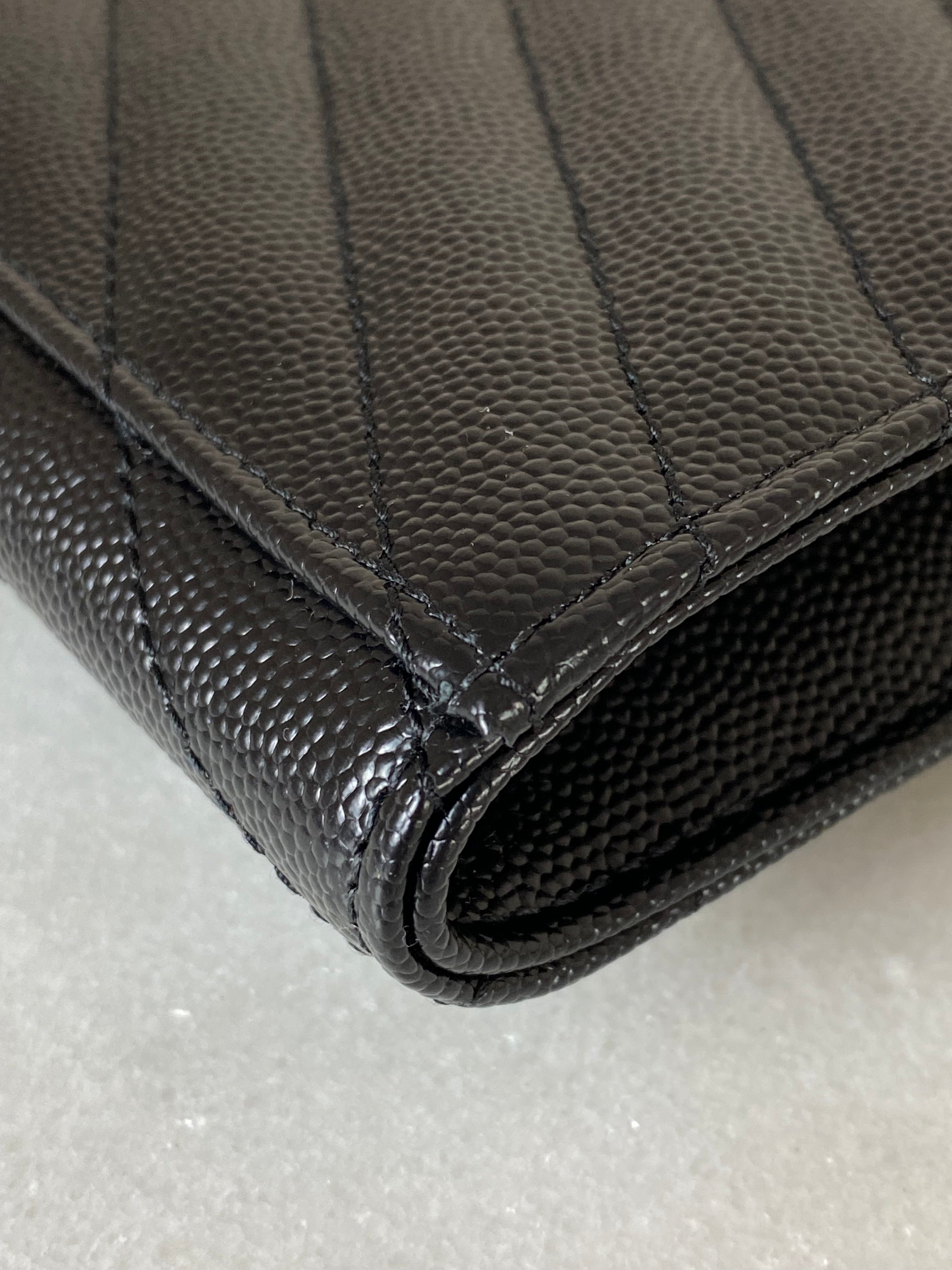 YSL Black Cassandre Small Flap Pouch W/ Holder-Pouch-YSL-The Closet Egypt