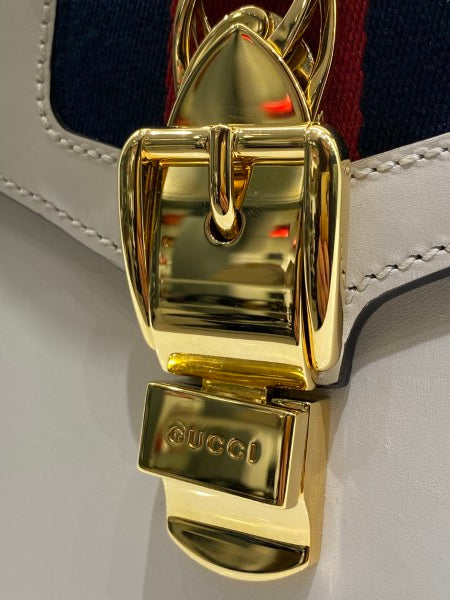 Gucci White Sylvie Mini Crossbody Bag-handbag-Gucci-The Closet Egypt