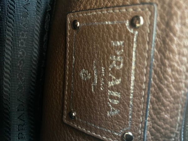Prada Brown Vitello Daino Shoulder Bag-handbag-Prada-The Closet Egypt