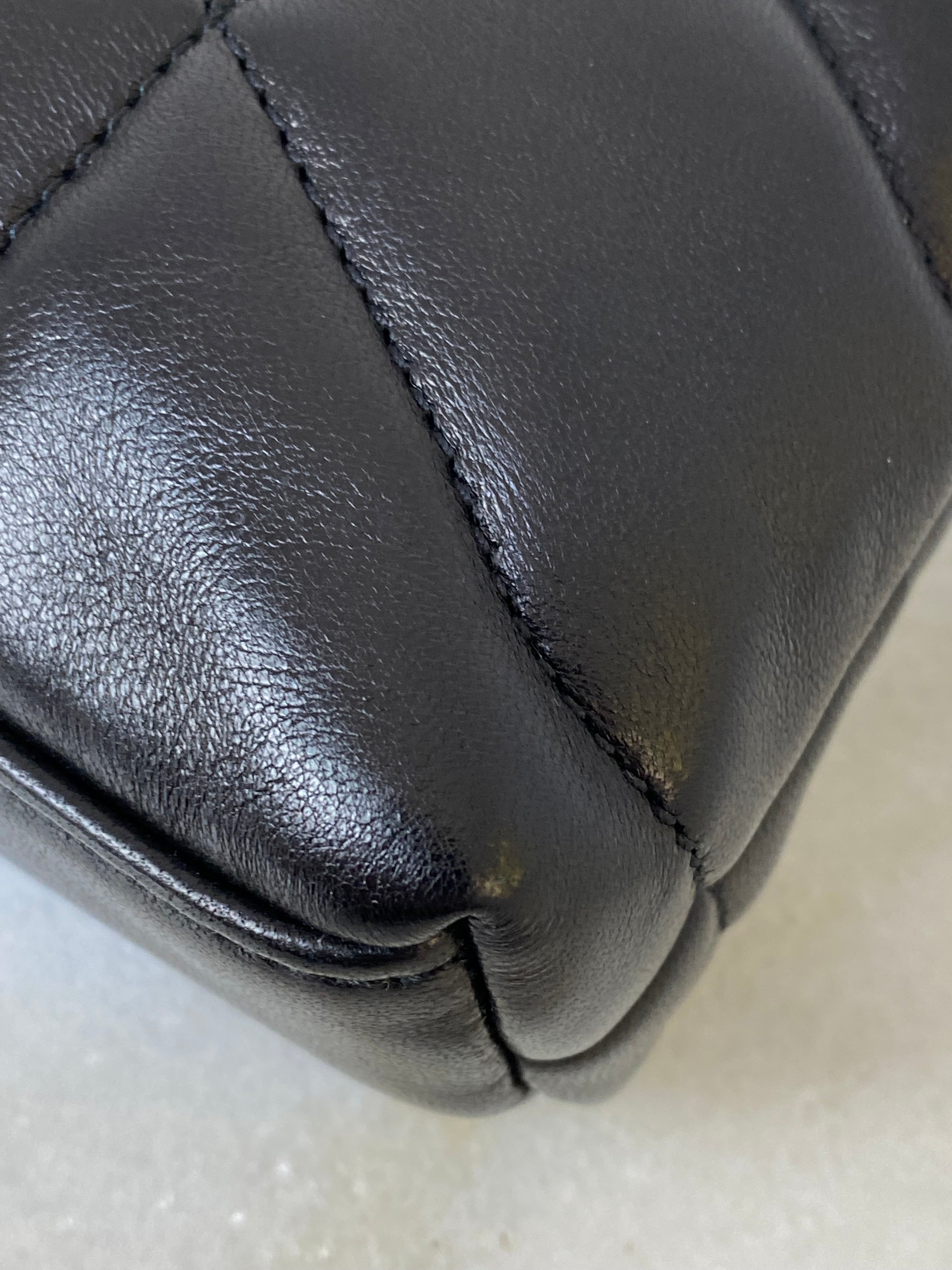 YSL Black Quilted Puffer Clutch W/ Card Holder
