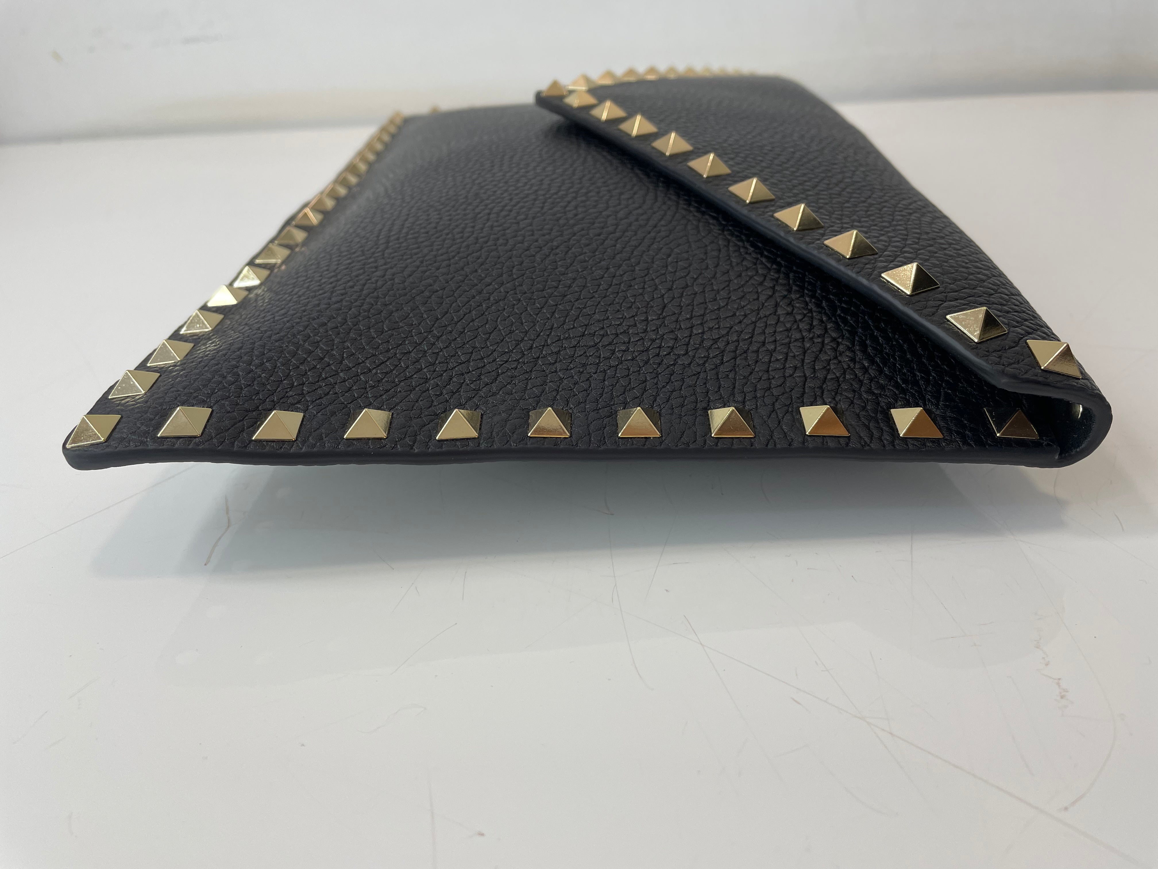 Valentino Black Rockstuds Clutch-Clutch-Valentino-The Closet Egypt