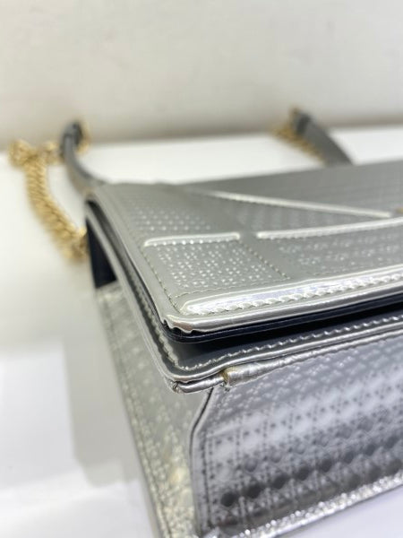 Christian Dior Metallic Silver Diorama Small Bag