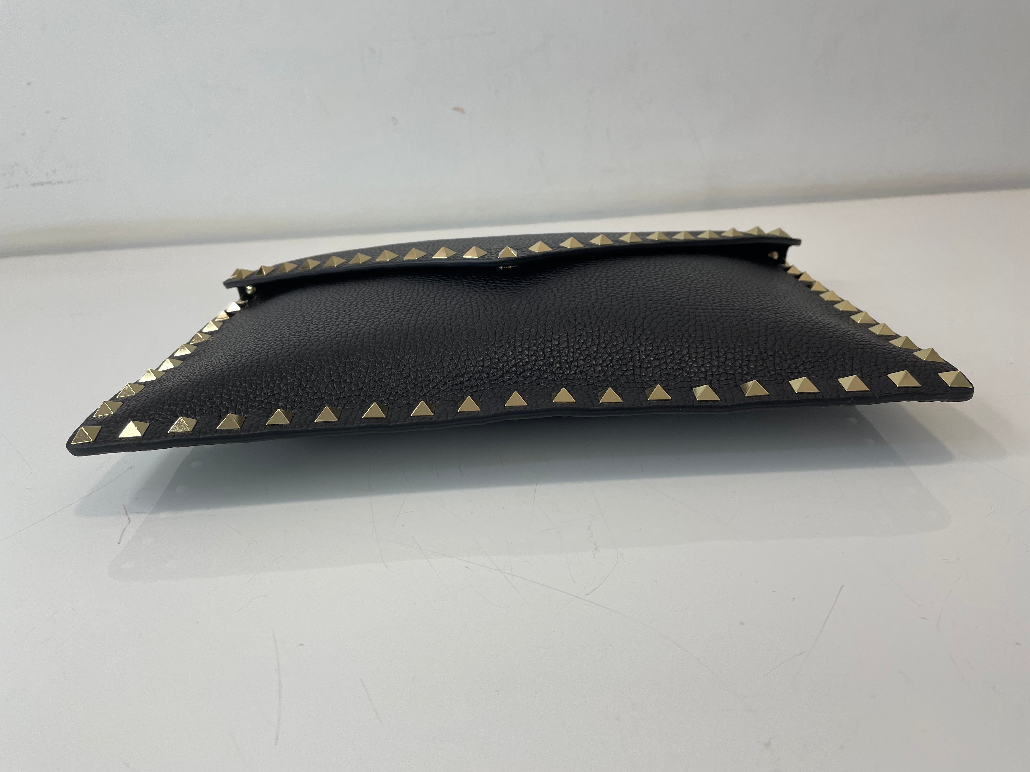 Valentino Black Rockstuds Clutch-Clutch-Valentino-The Closet Egypt