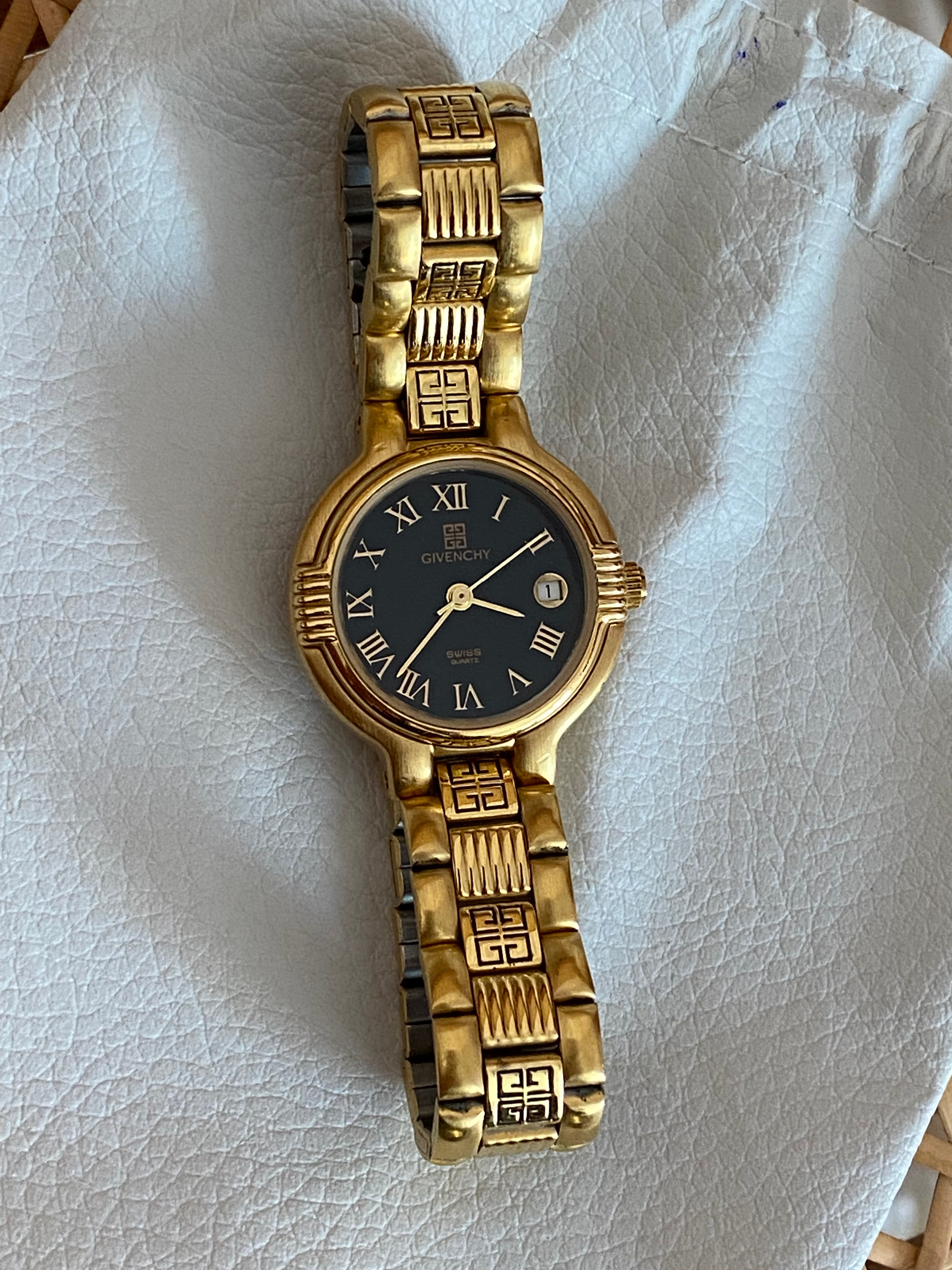 Givenchy Gold Round Face Logo Bezel Watch-Watch-Givenchy-The Closet Egypt
