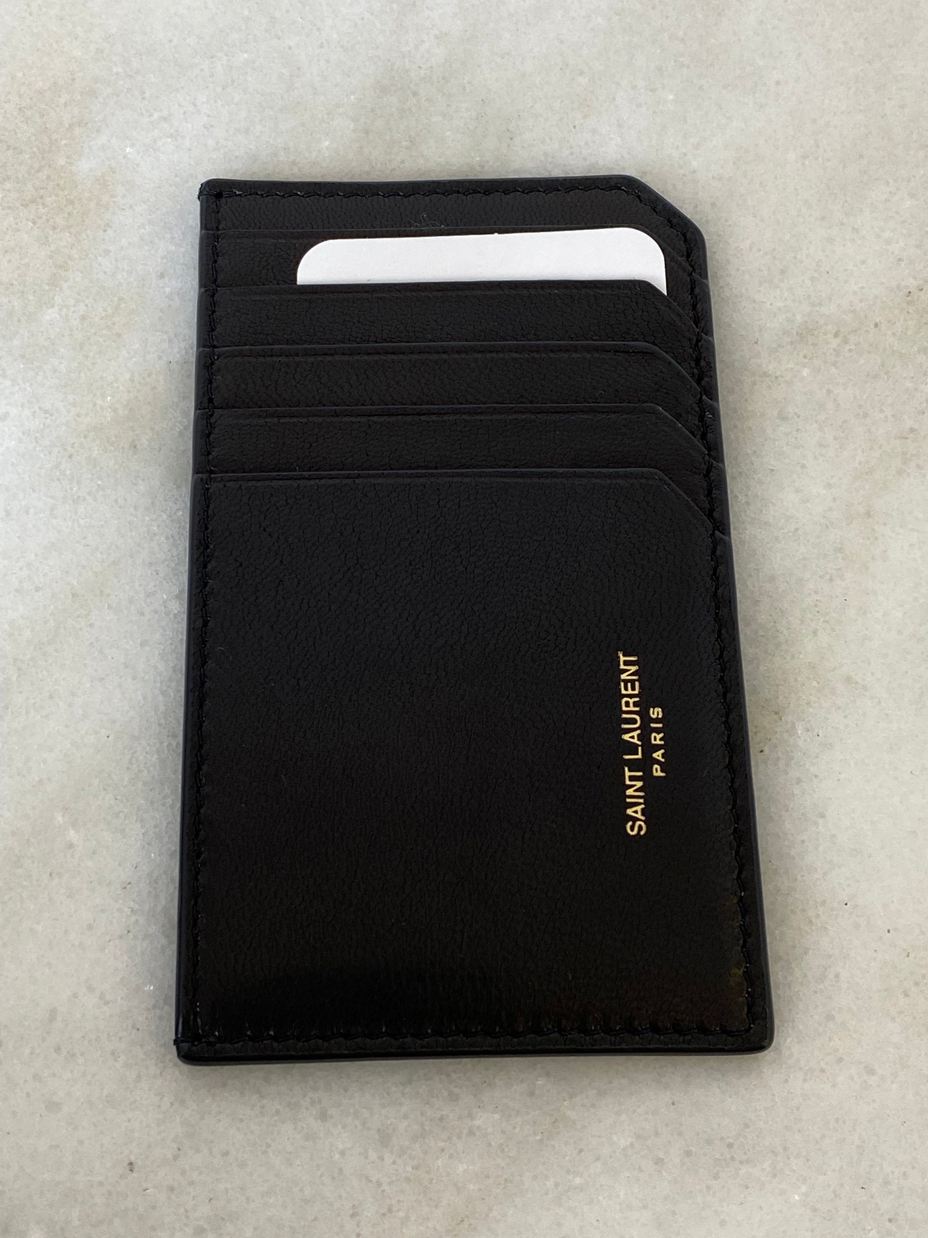 YSL Black Quilted Puffer Clutch W/ Card Holder