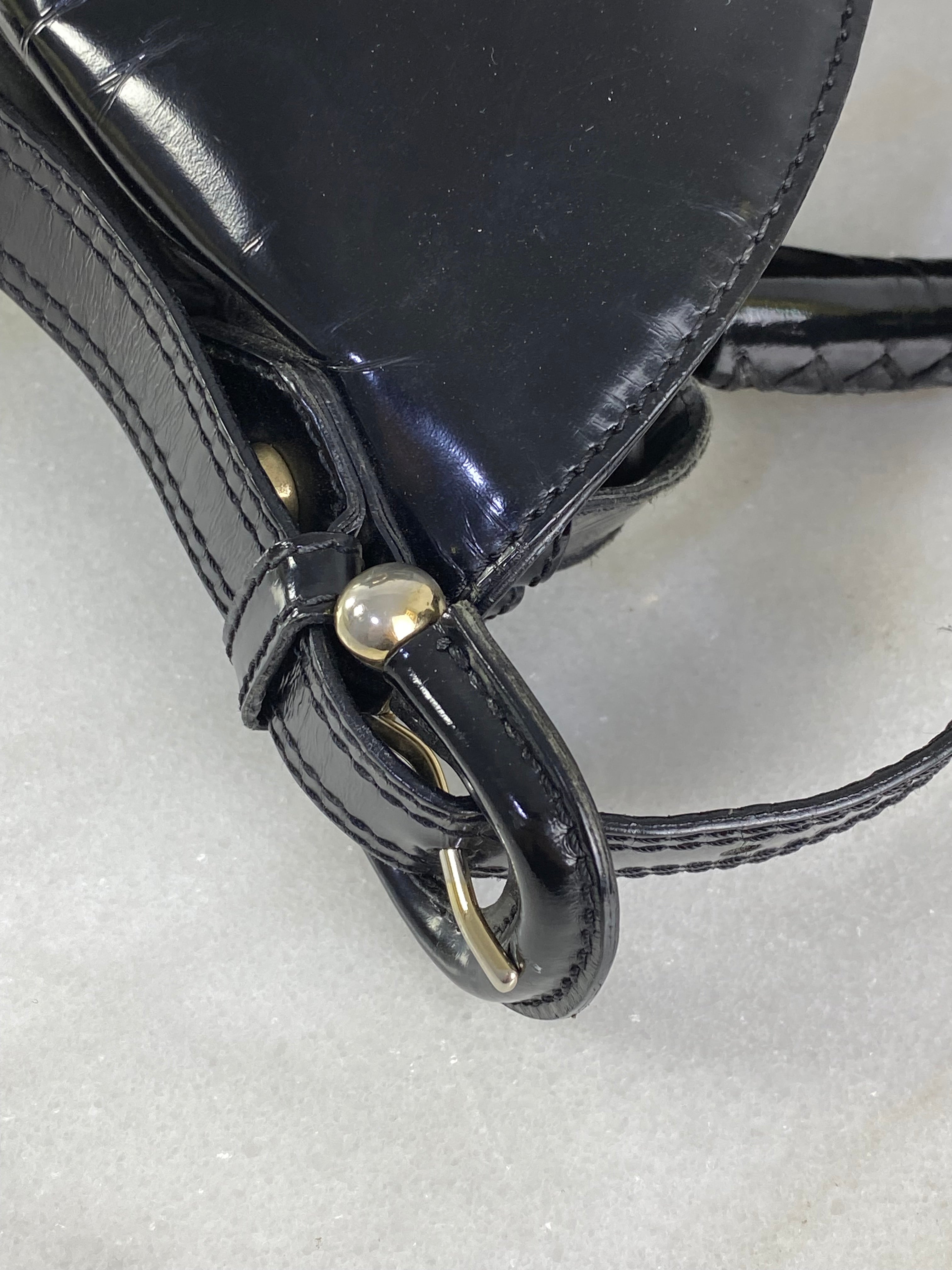 Burberry Black Nylon Vernis Bromley Ad Hobo Bag