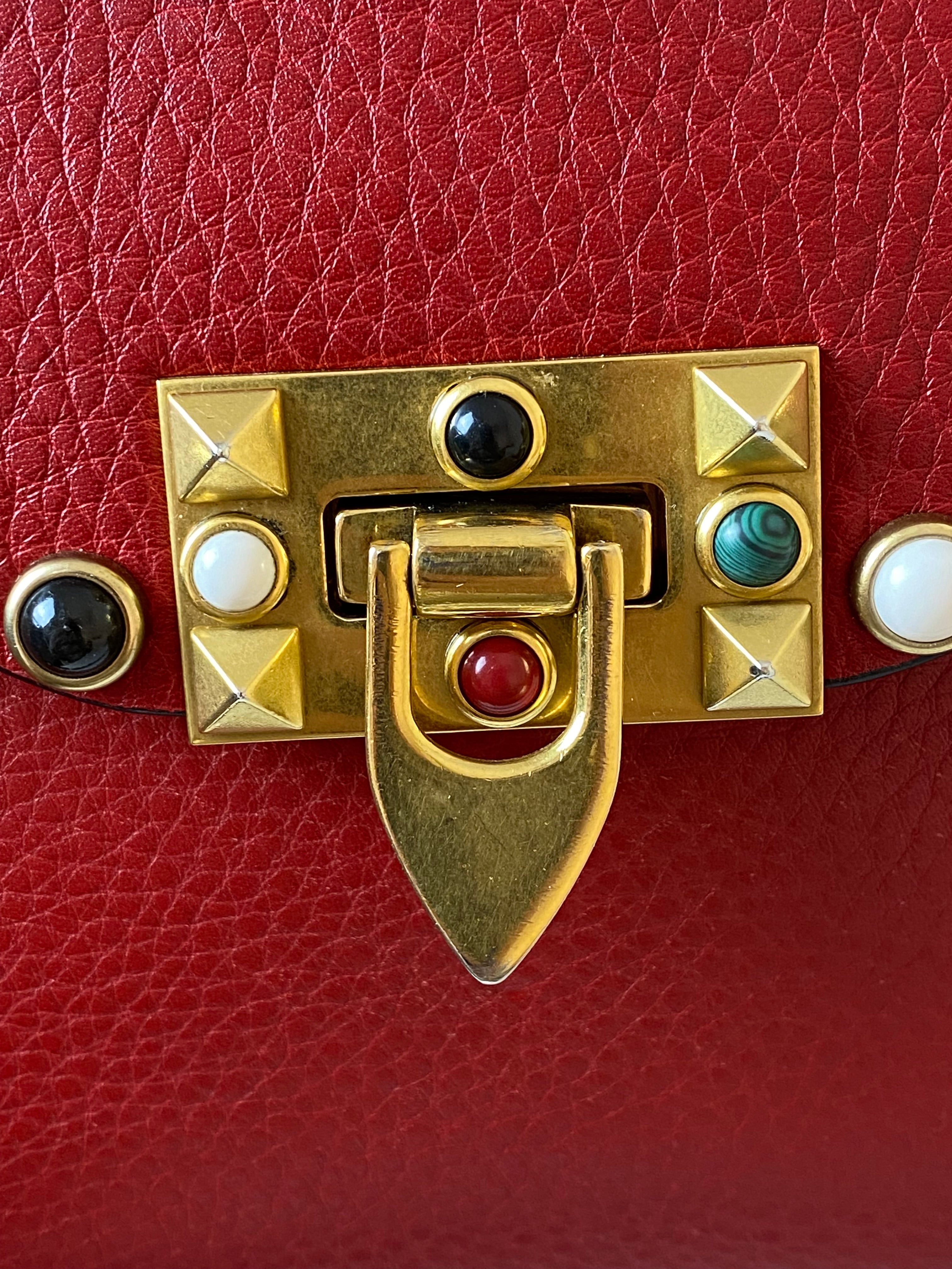 Valentino Red Rolling Rockstud Crossbody Bag-handbag-Valentino-The Closet Egypt