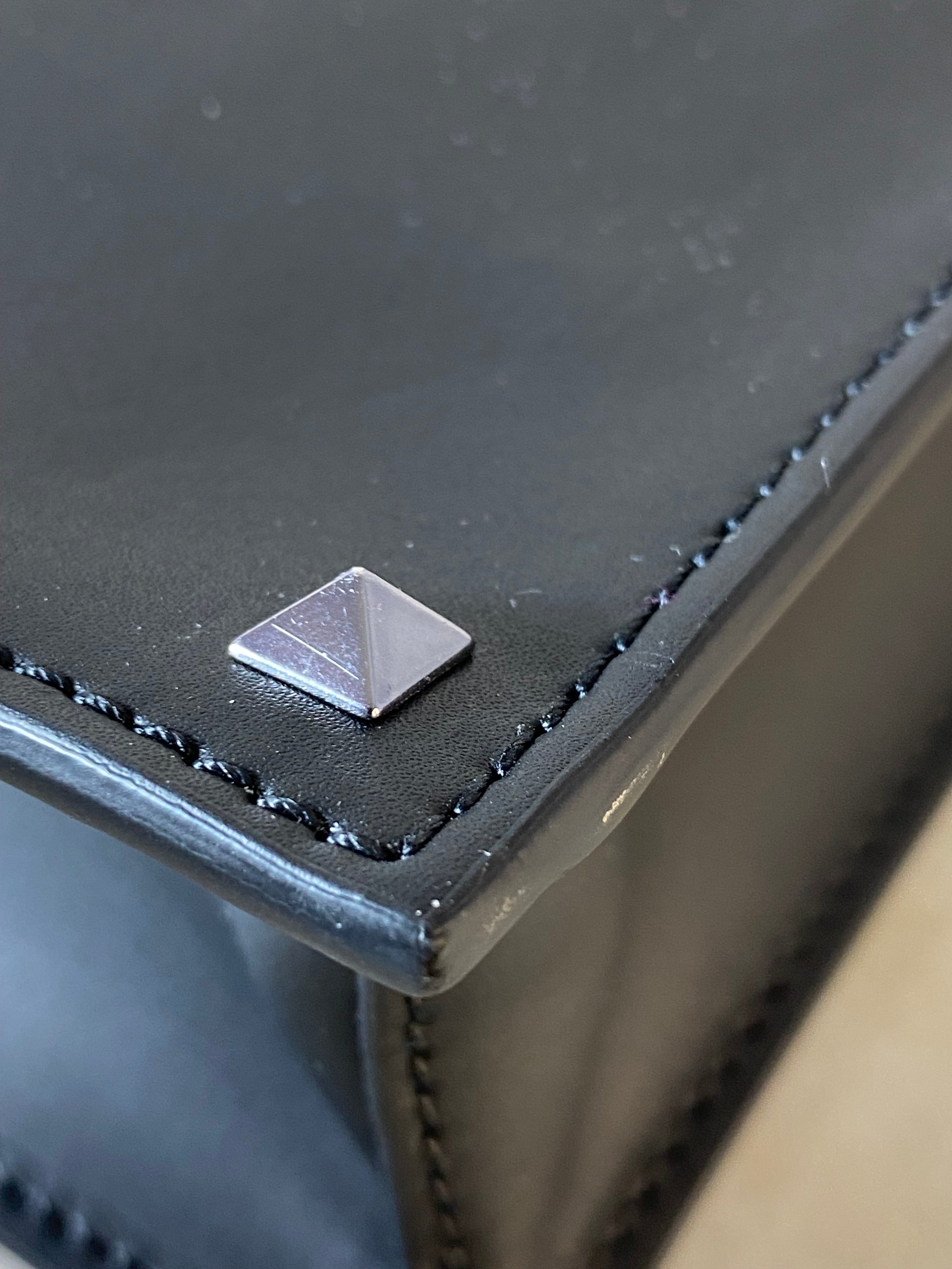Valentino Black VLTN Studded Zip Pouch