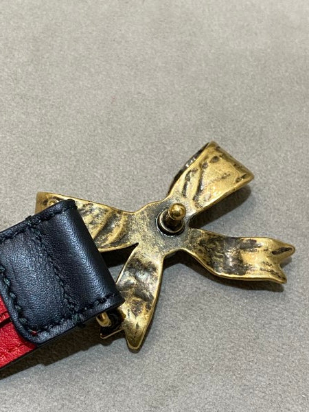 Gucci Black GG Pearl Bow Buckle Studded Belt 34-Belt-Gucci-The Closet Egypt