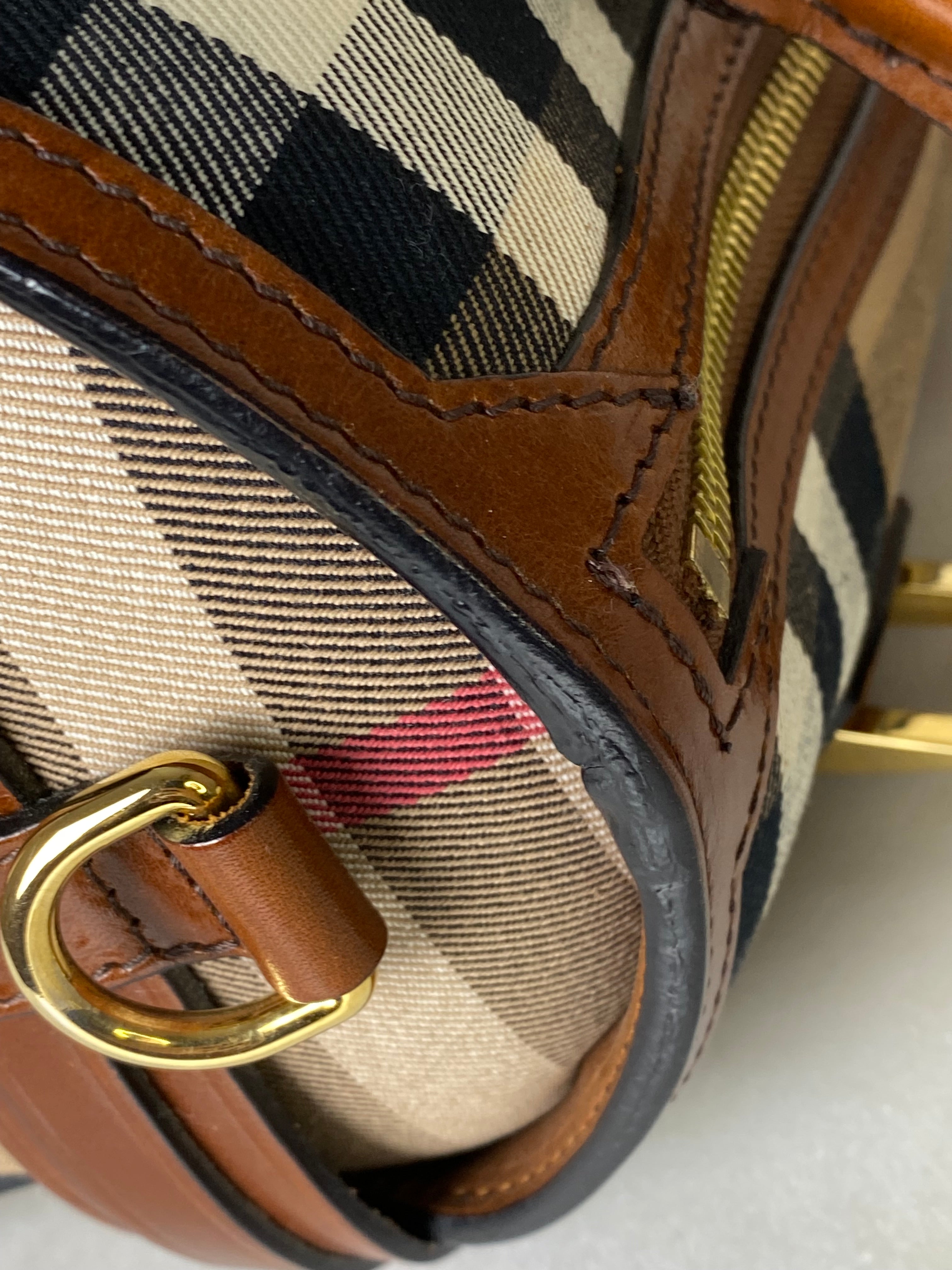 Burberry Brown Bridle House Check Bowling Tote Bag-handbag-Burberry-The Closet Egypt